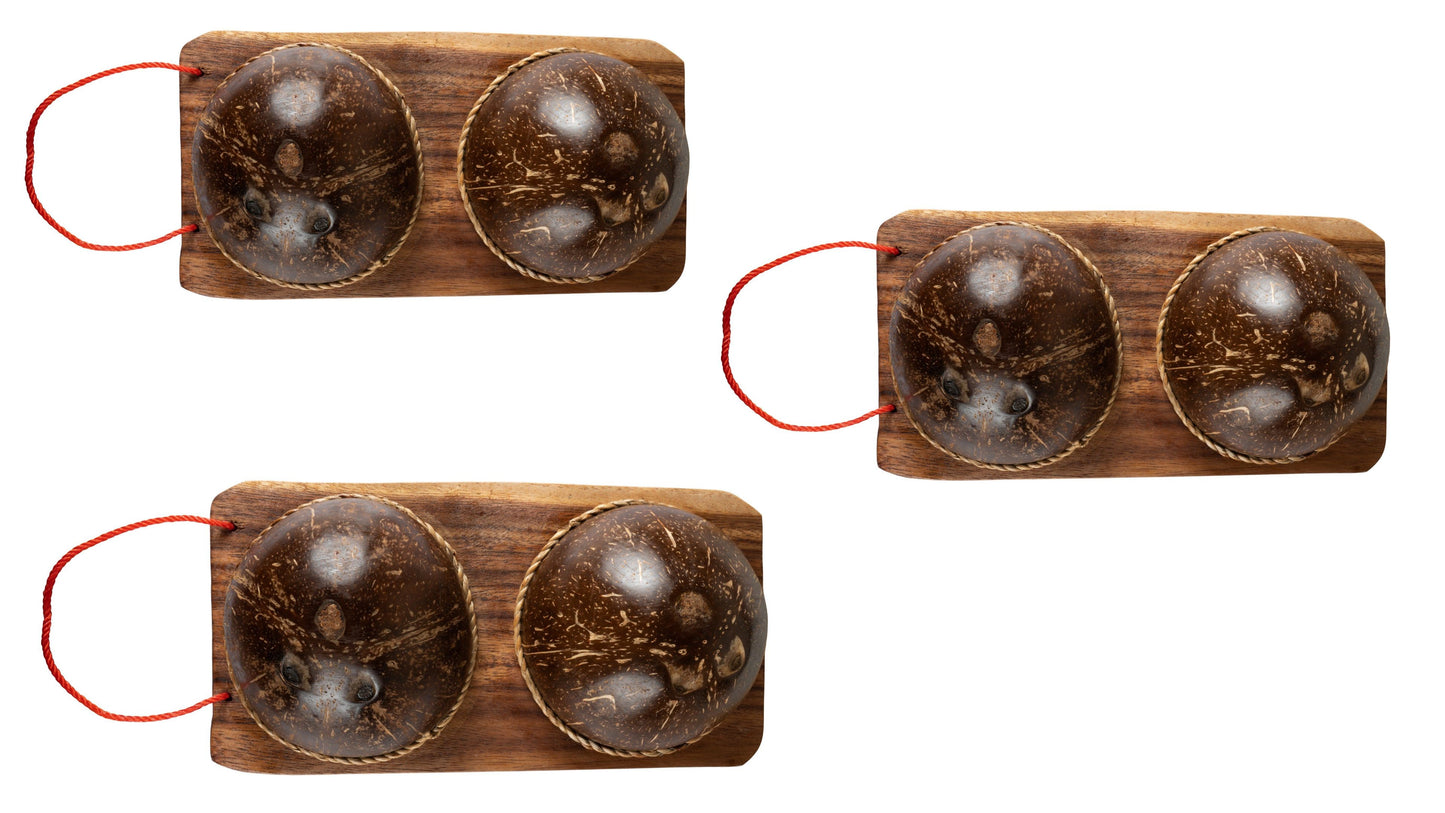 CCcollections Coconut Shell Wood Foot Massager | Plantar Fasciitis & Reflexology Tool for Home Spa
