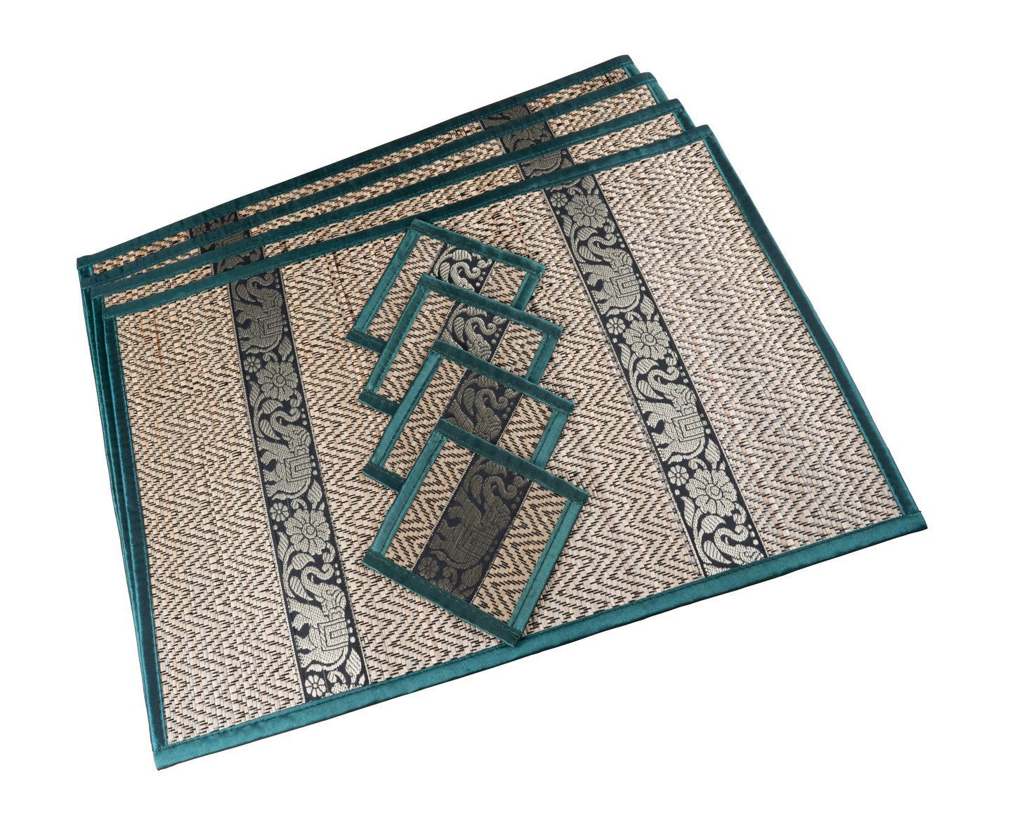 Eco-Friendly Hand-Woven Wicker Reed Thai Style Placemats and Coasters