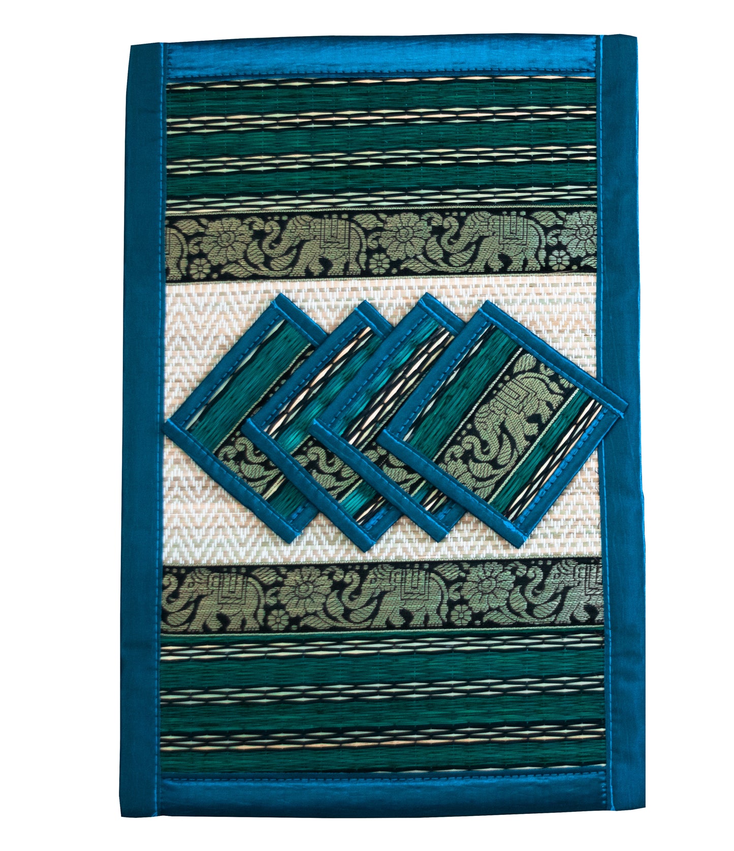 Eco-Friendly Hand-Woven Wicker Reed Thai Style Placemats and Coasters