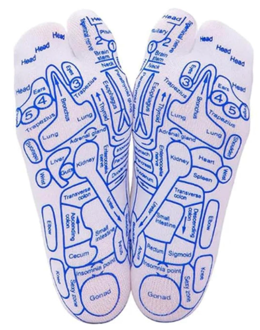 CCcollections Reflexology & Massage Socks | Acupressure Foot Map for Self-Treatment