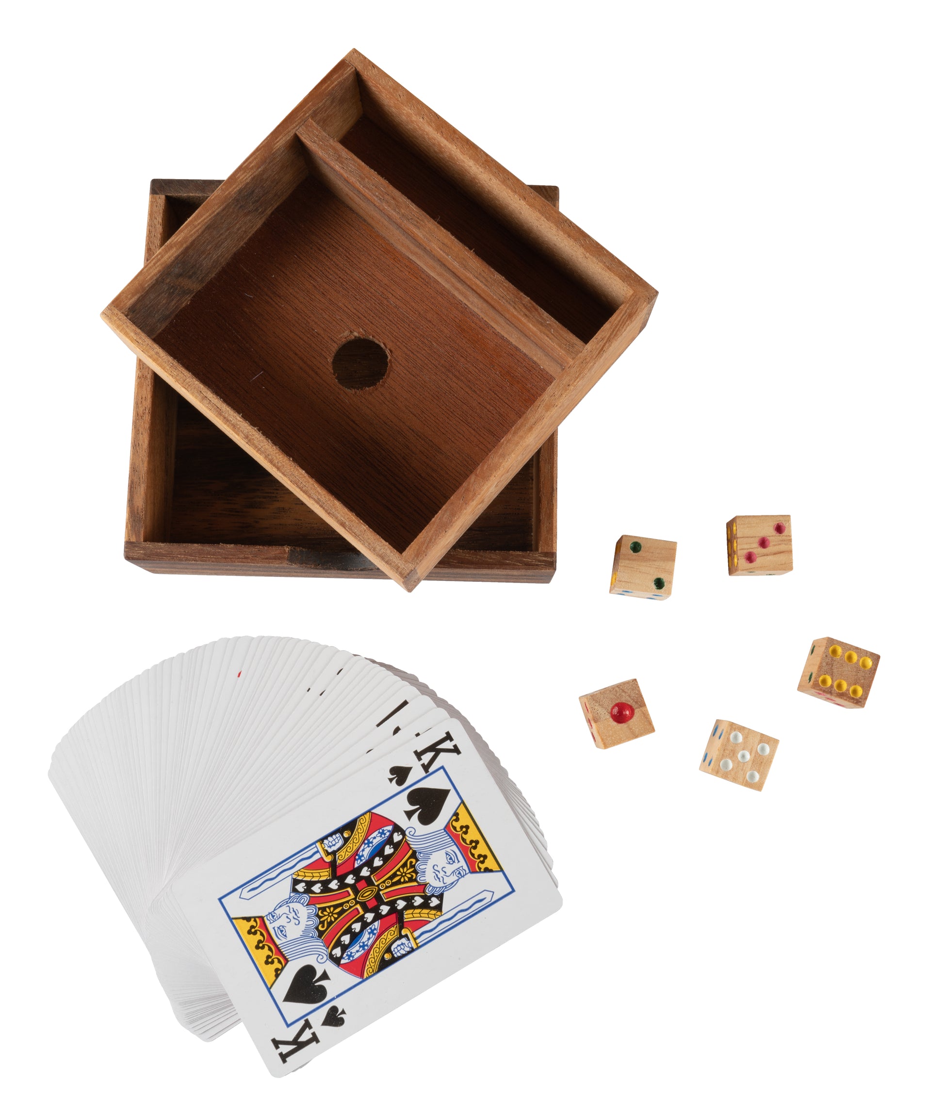 Card Blackjack Sets With 5 Dice And Wooden Package - CCCollections