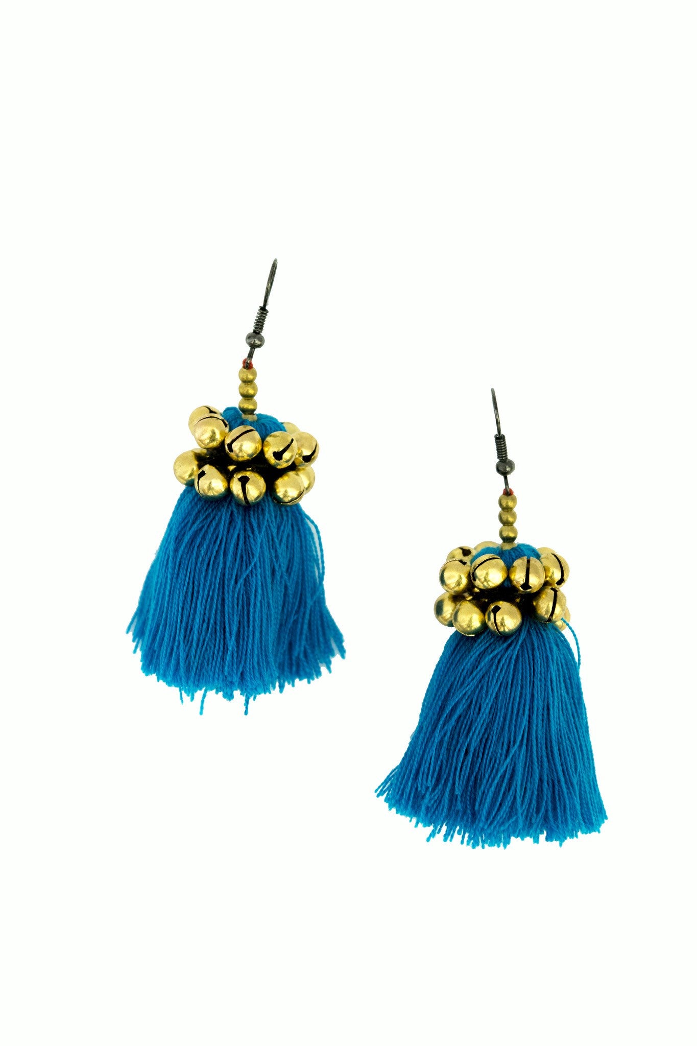 Hill Tribe Earring with Pom pom handmade - CCCollections