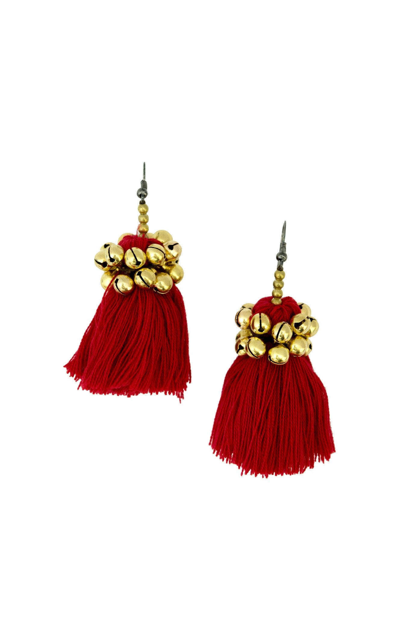 Hill Tribe Earring with Pom pom handmade - CCCollections