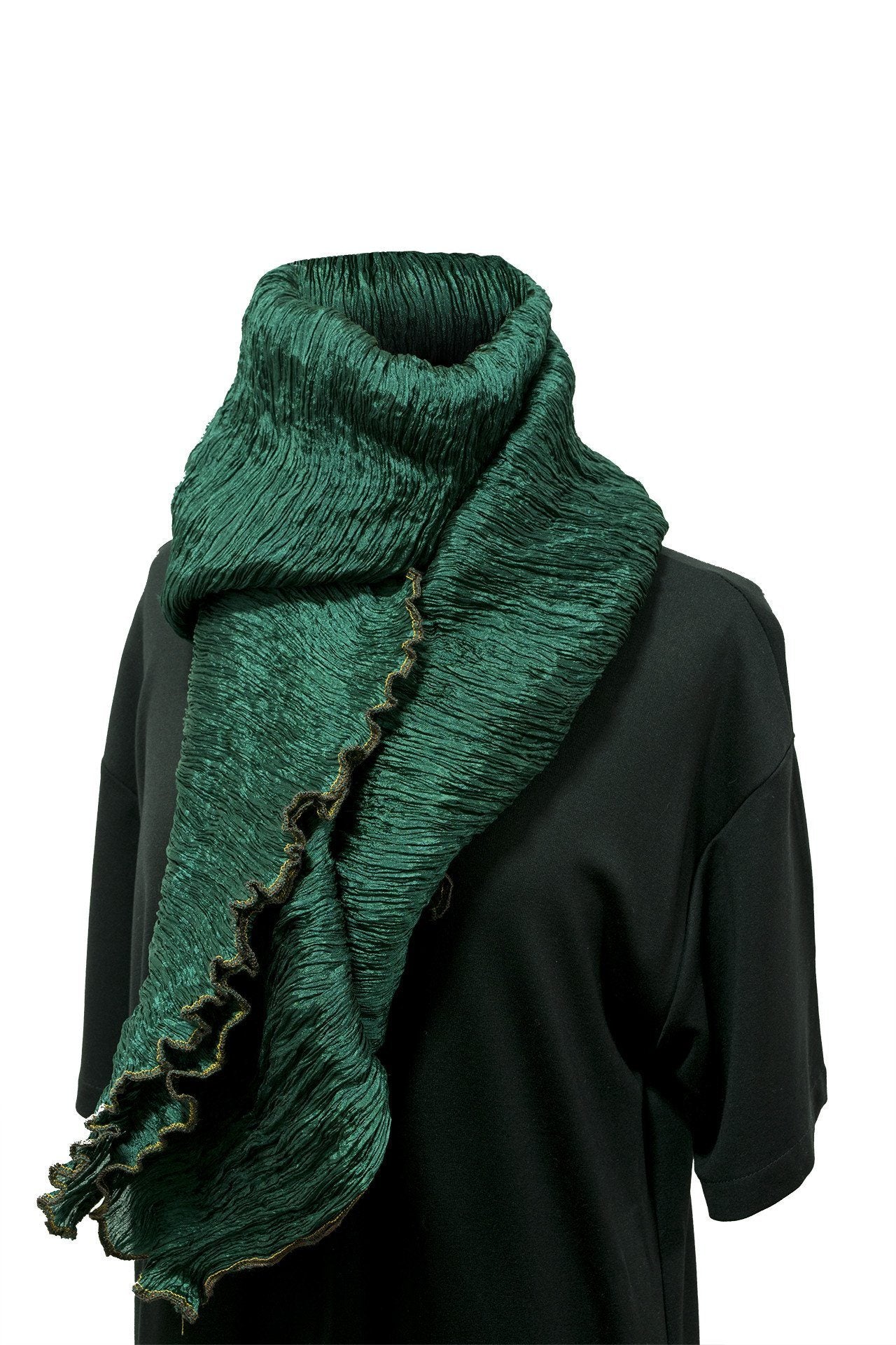 Pure Silk Pleated Stole / Shawl Wrap - CCCollections