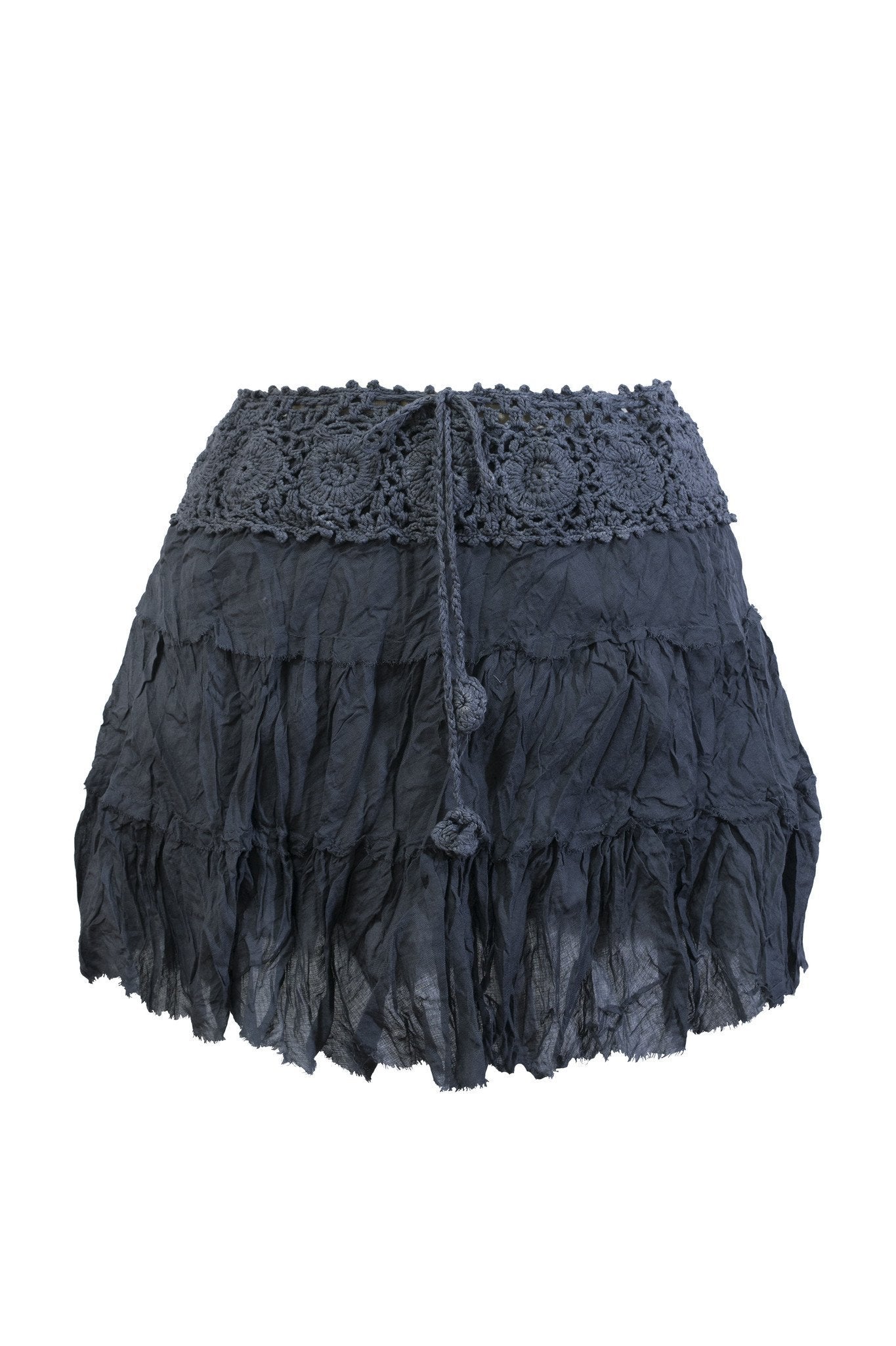 Short Skirt B Cotton with Crochet Waist - CCCollections