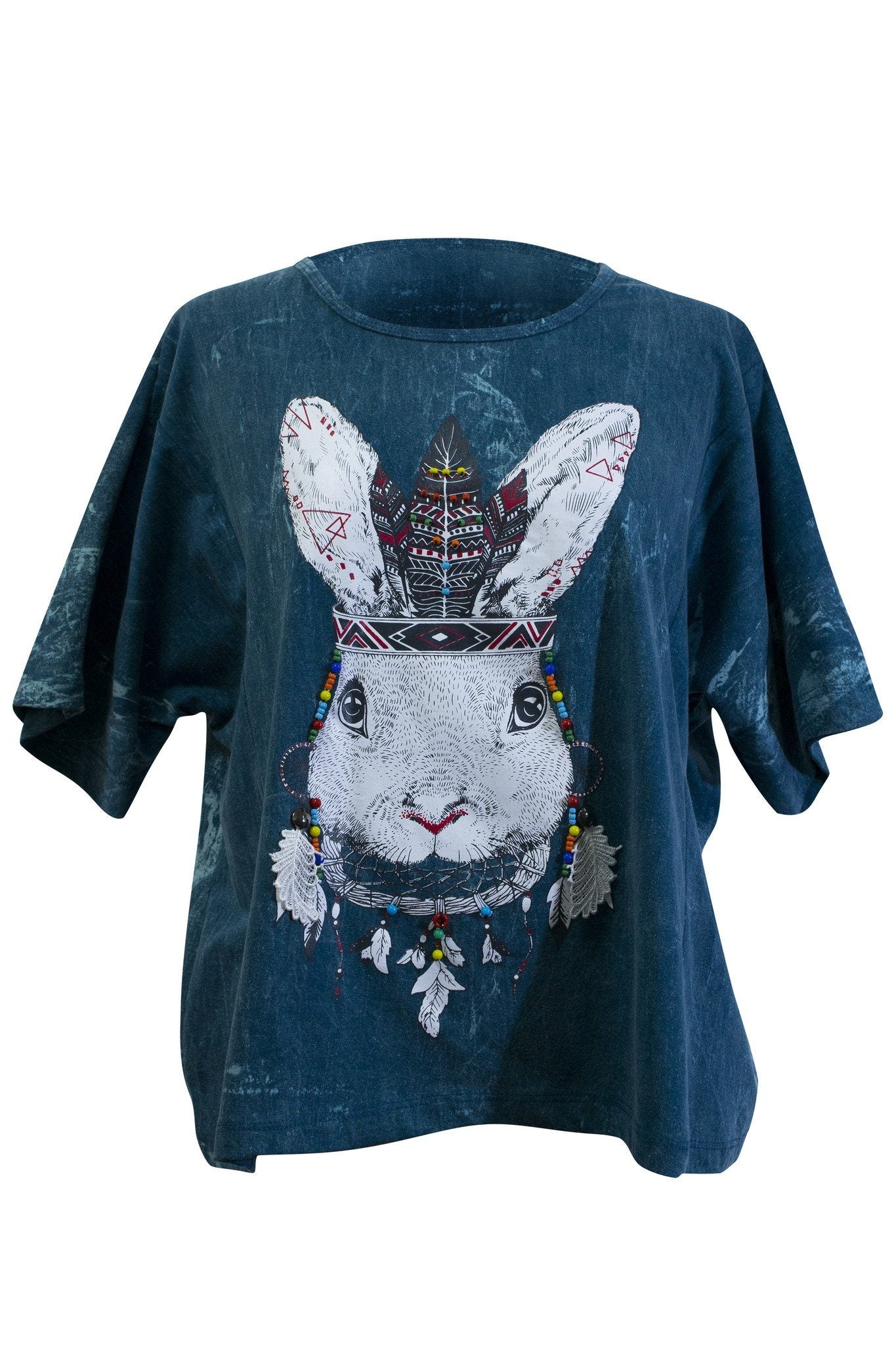T-Shirt Animal Printed Embroidery Dye cotton - CCCollections