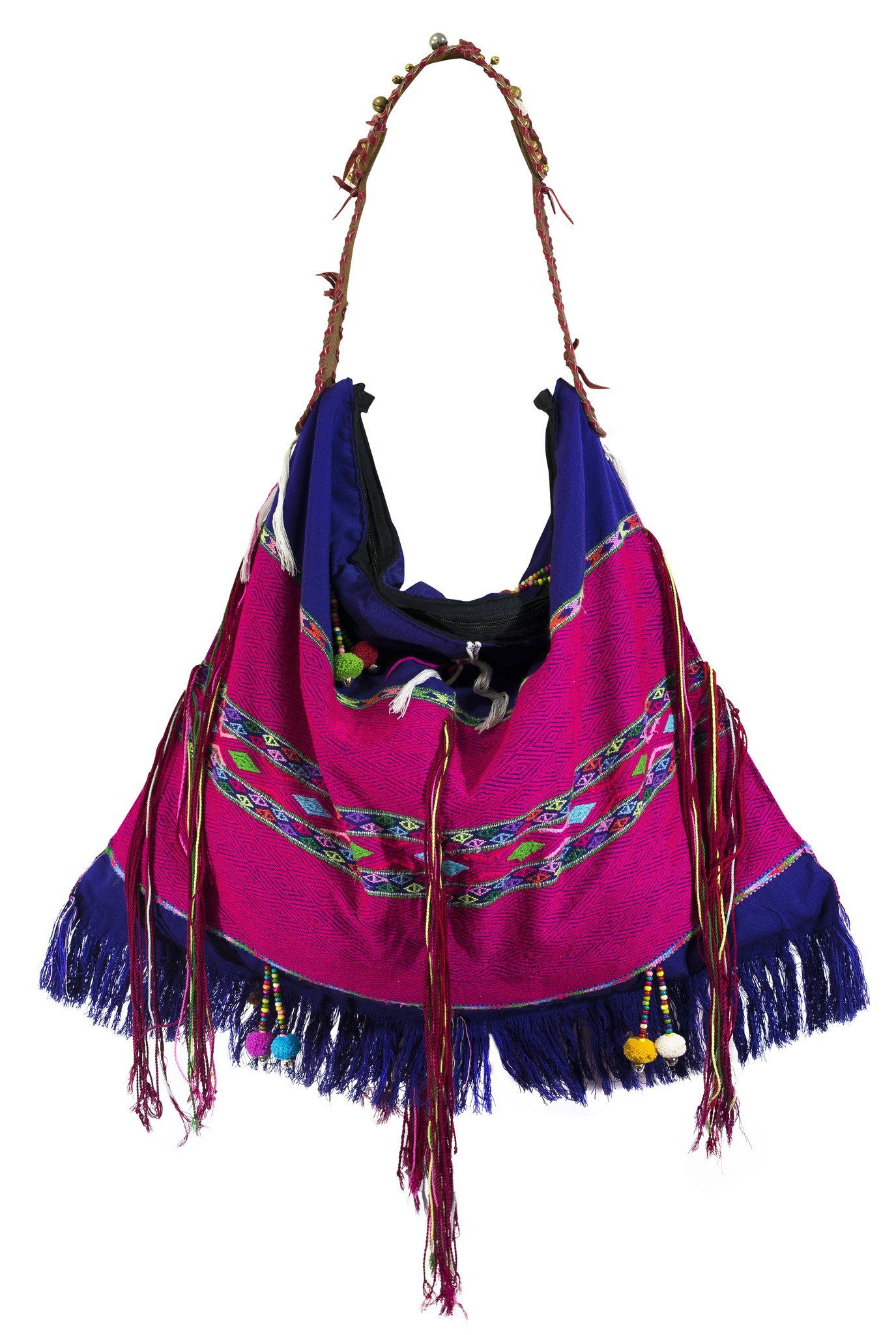Unique Tailored Hmong Hill Tribe Leather Shoulder Strap bag - CCCollections