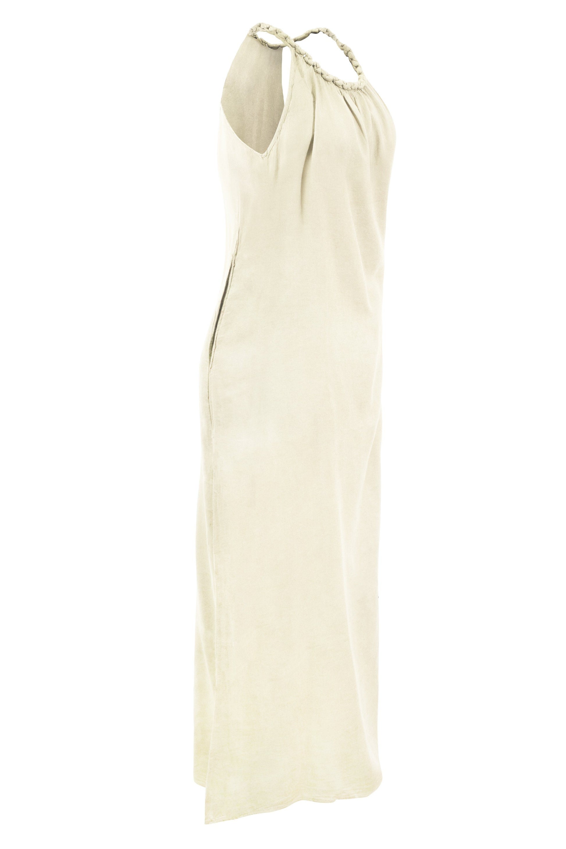 Pure Cotton Maxi Dress: Luxurious Comfort with Plait Shoulder Straps - CCCollections