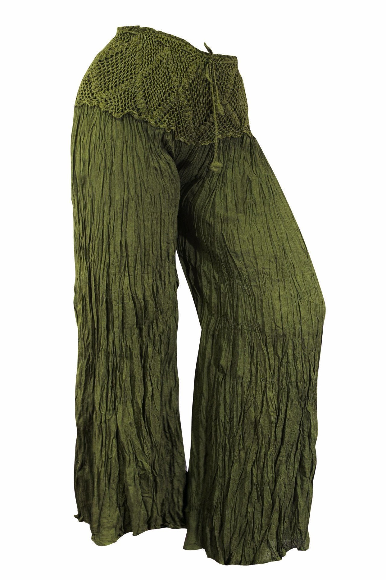 Cotton Palazzo Flare with Crochet Waist Trouser - CCCollections