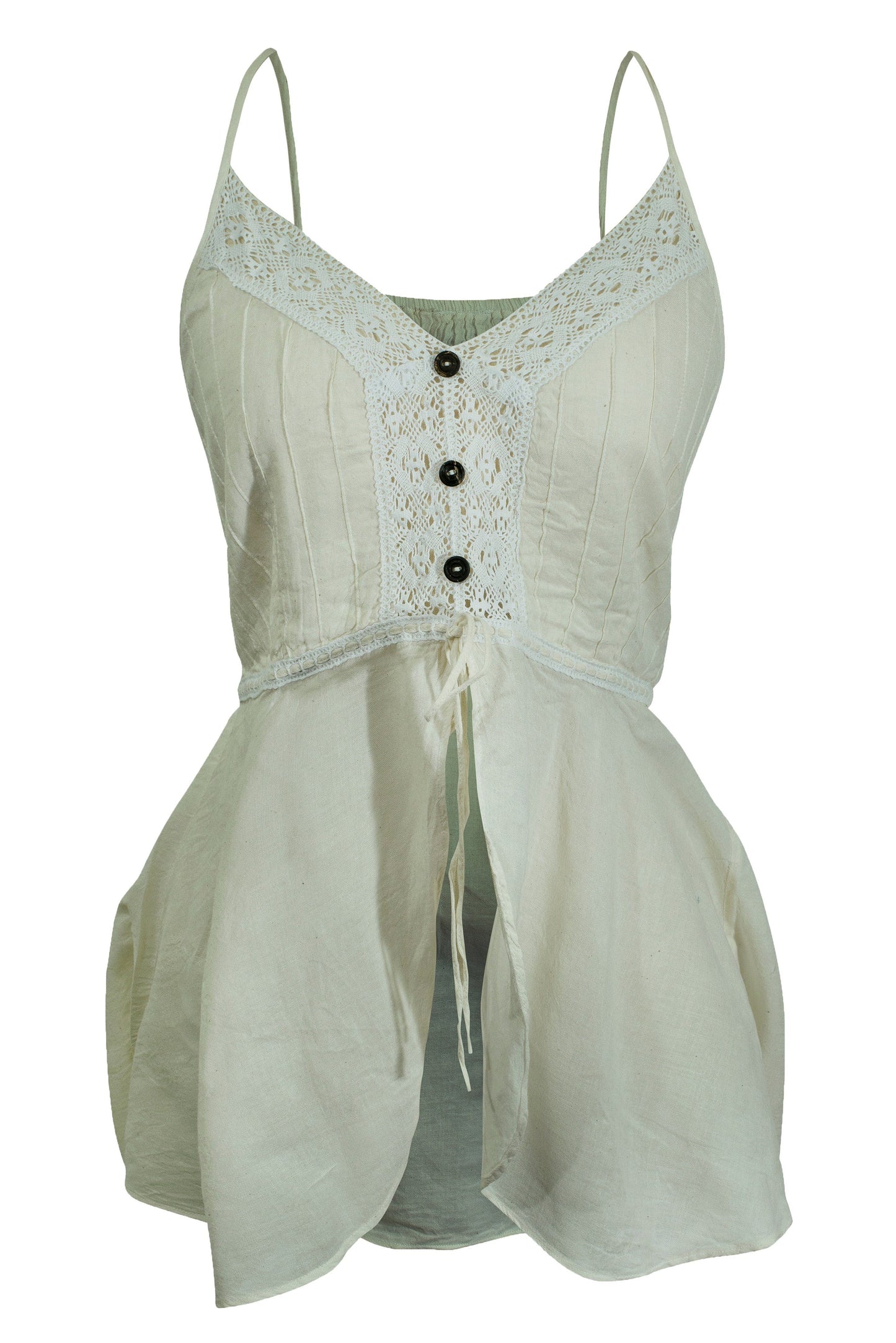Cotton V Neck Strap Top D - CCCollections