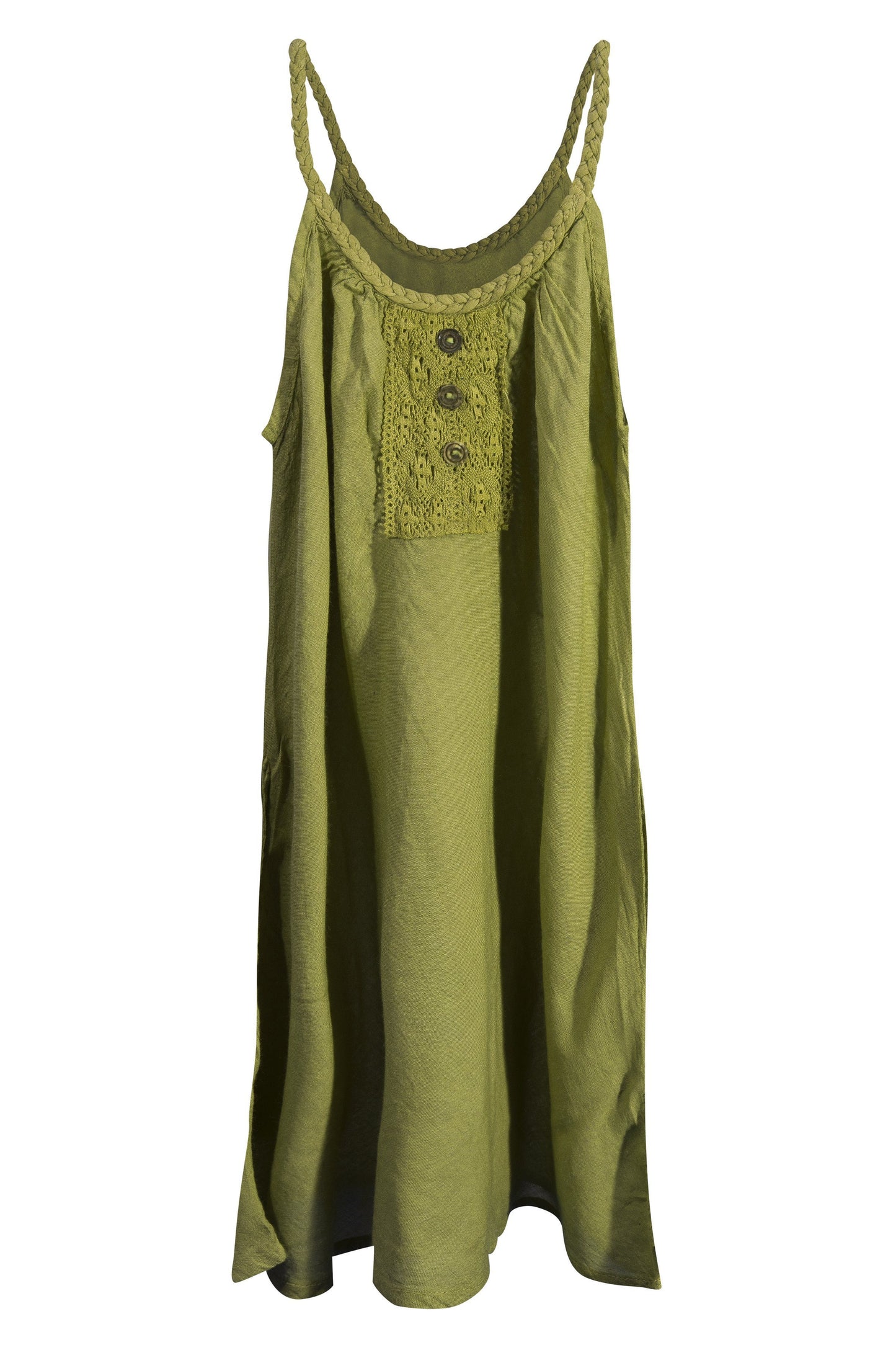 Kids Girl Strap Plait knee Dress Boat Neck  Years 3 Years - CCCollections