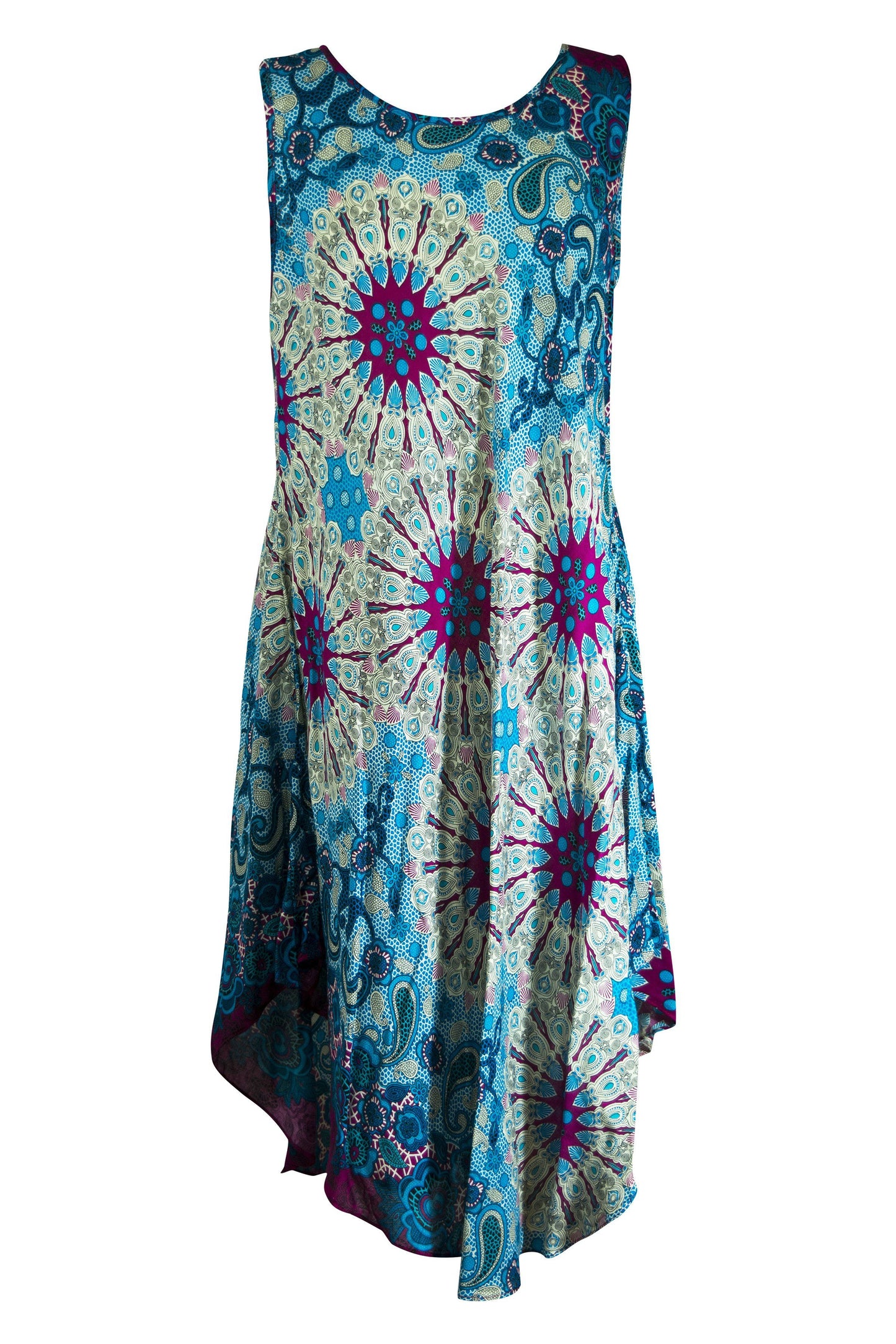 Rayon Printed A Line Dress Shin Length loungewear Pyjama - CCCollections