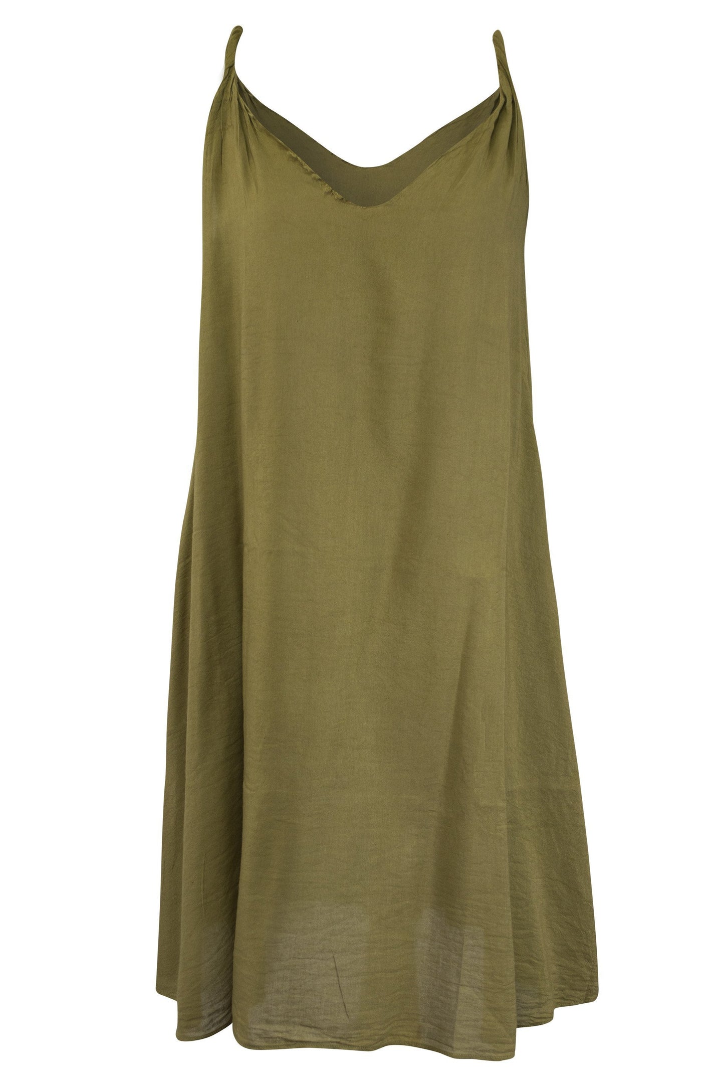 Cotton Camisole Dress V Neck A Line - CCCollections