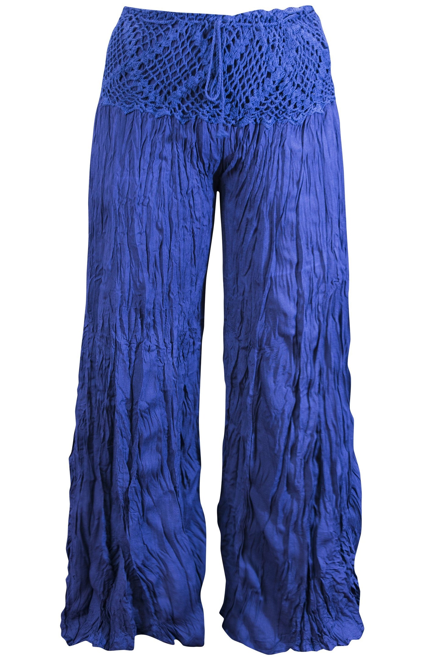 Cotton Palazzo Flare with Crochet Waist Trouser - CCCollections