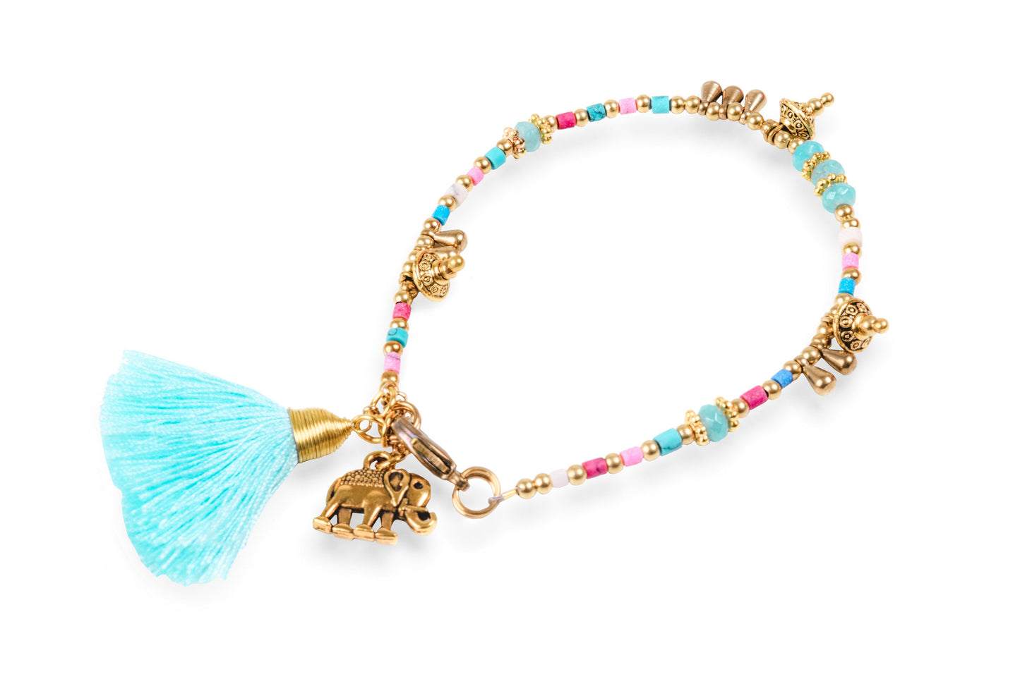 Bracelet Single Line Beaded Pom stylish Charms Bohemian Jewellery Unique Accessories - CCCollections