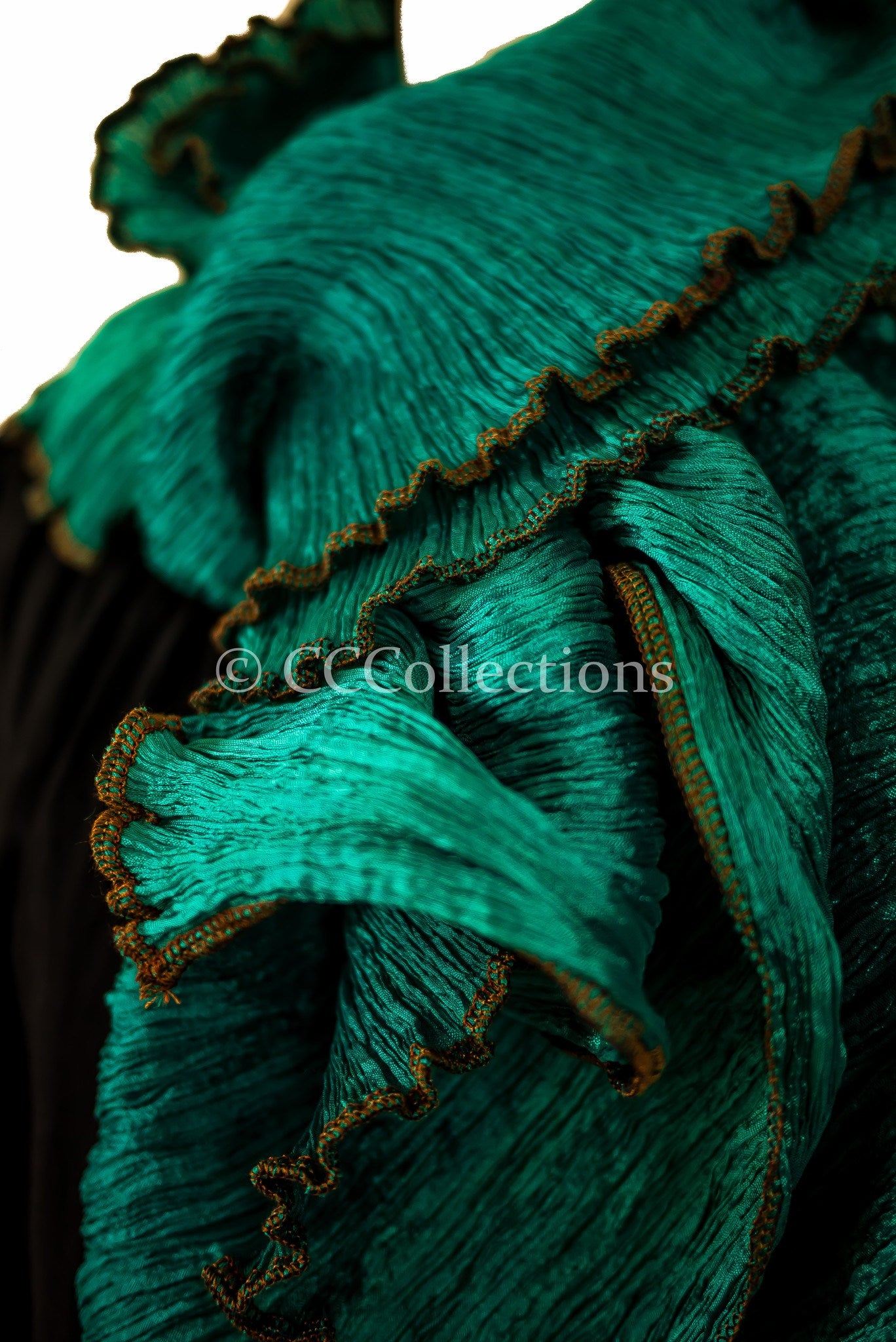 Pure Silk Pleated Stole / Shawl Wrap - CCCollections