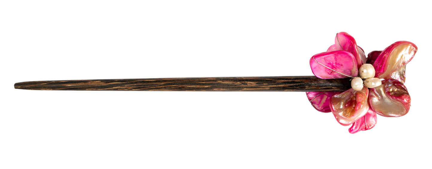 Handmade Wooden Hair Pins with Shell Pearl many design - CCCollections