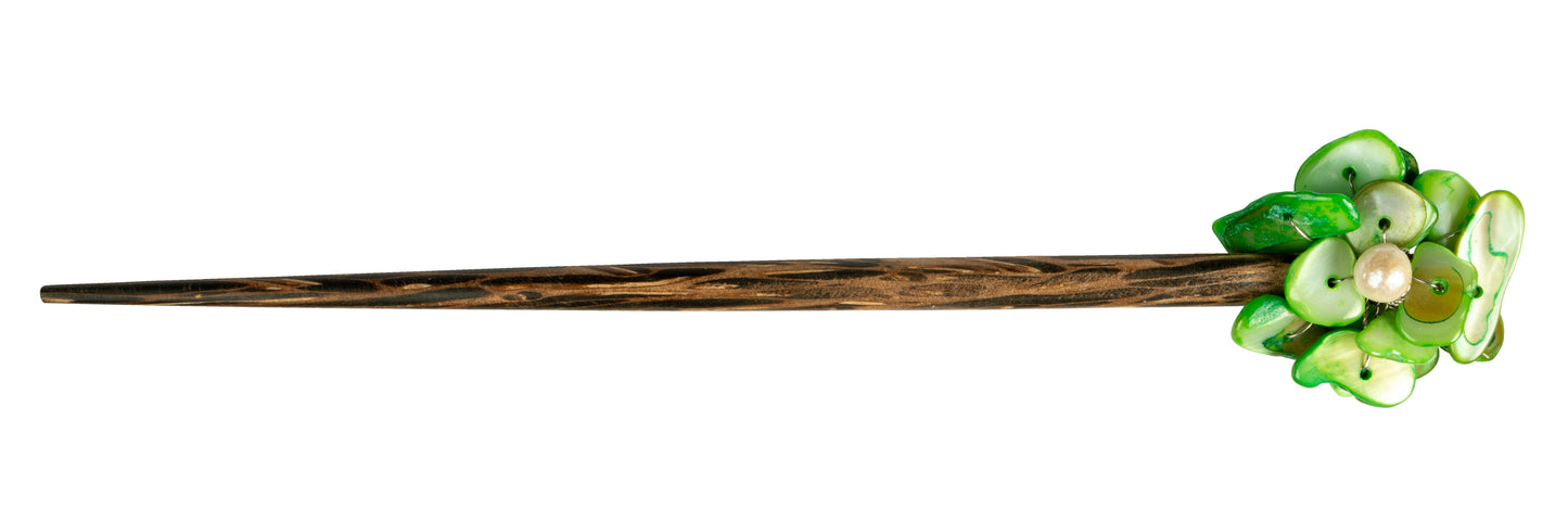 Handmade Wooden Hair Pins with Shell Pearl many design - CCCollections