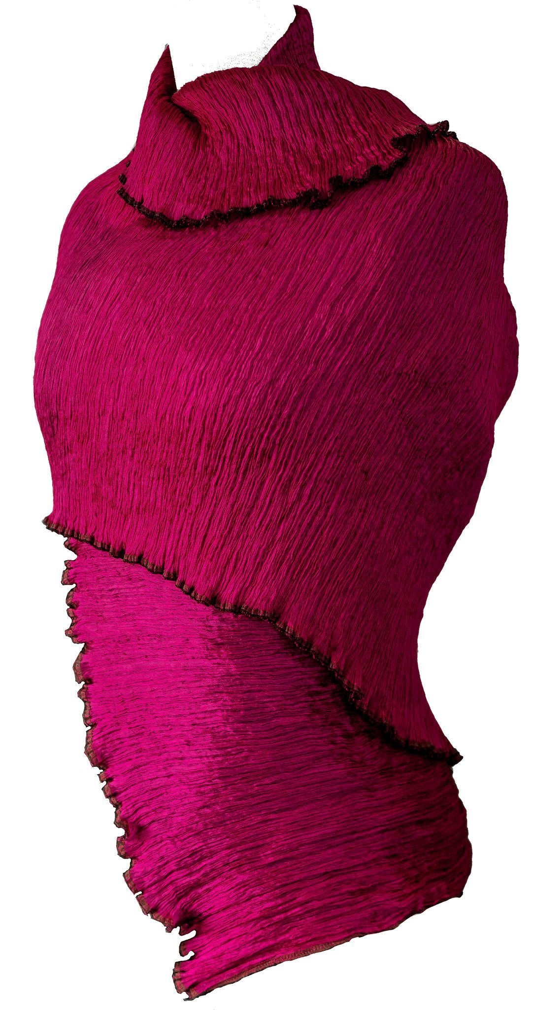 Pure Silk Pleated Stole / Shawl Wrap - CCCollections