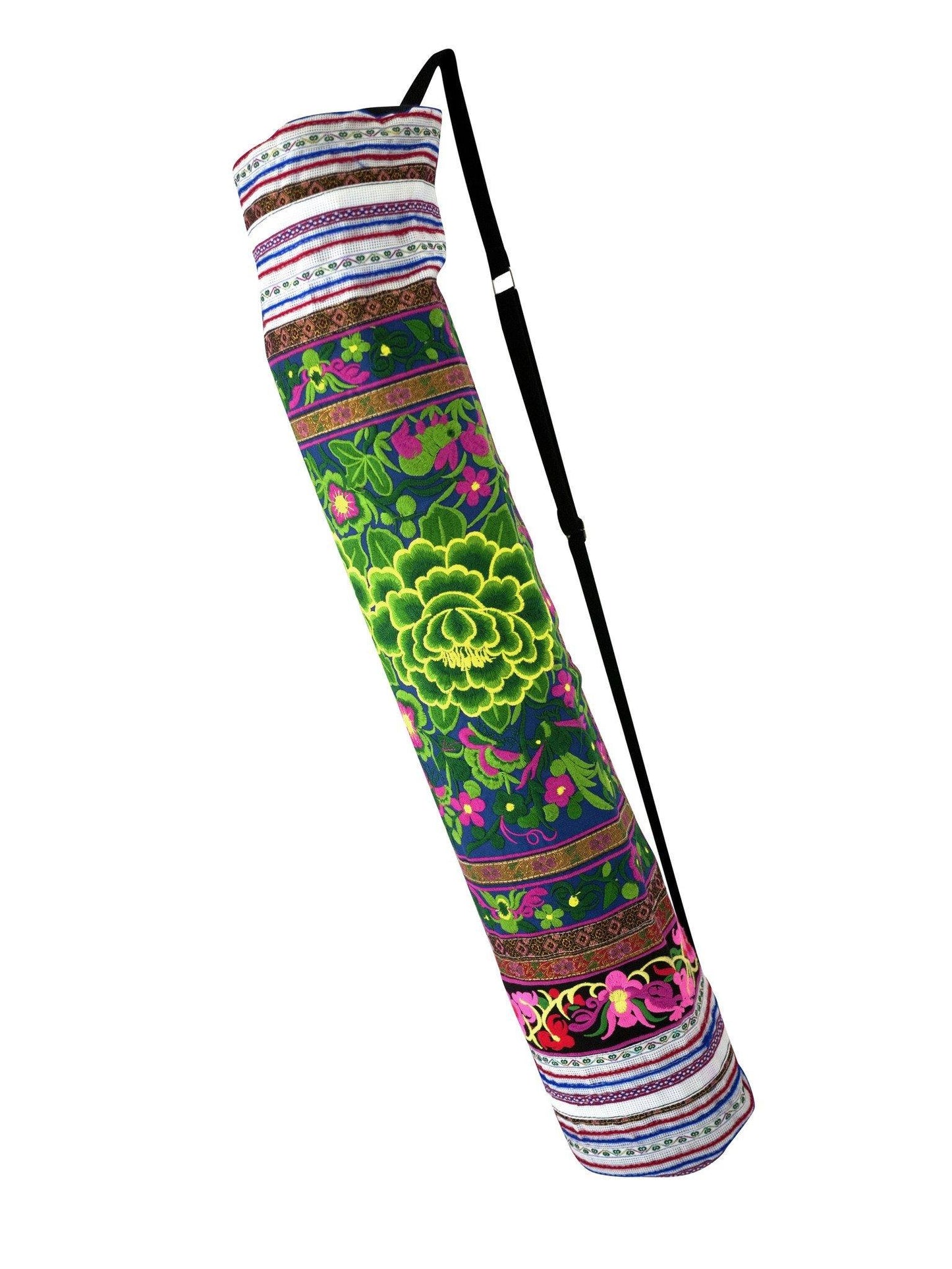 Bohemian Yoga Mat Bag Carrier Embroidered Hill tribe ethnic G - CCCollections