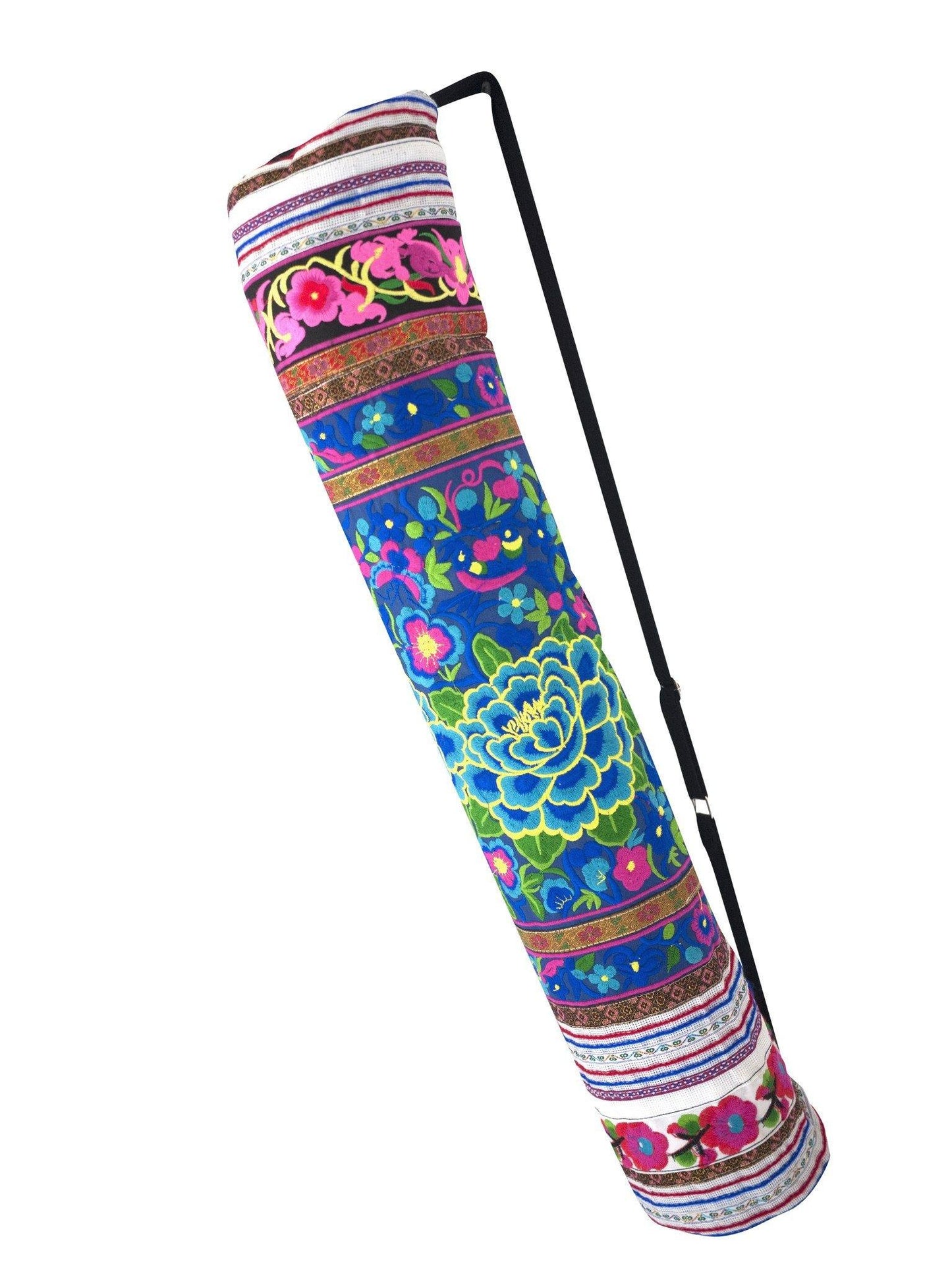 Bohemian Yoga Mat Bag Carrier Embroidered Hill tribe ethnic G - CCCollections