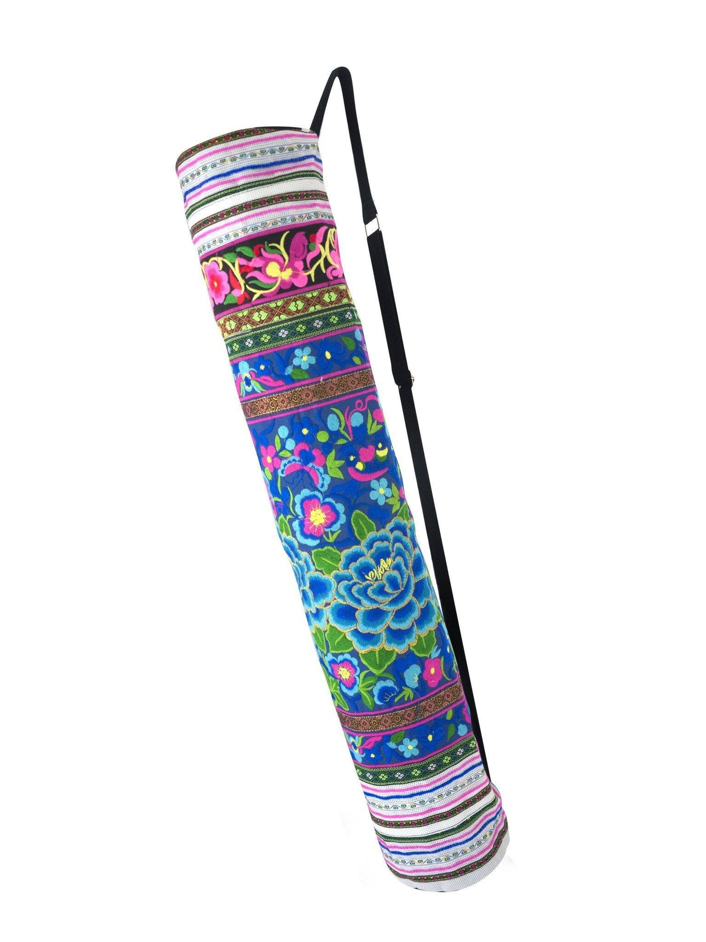 Bohemian Yoga Mat Bag Carrier Embroidered Hill tribe ethnic G - CCCollections