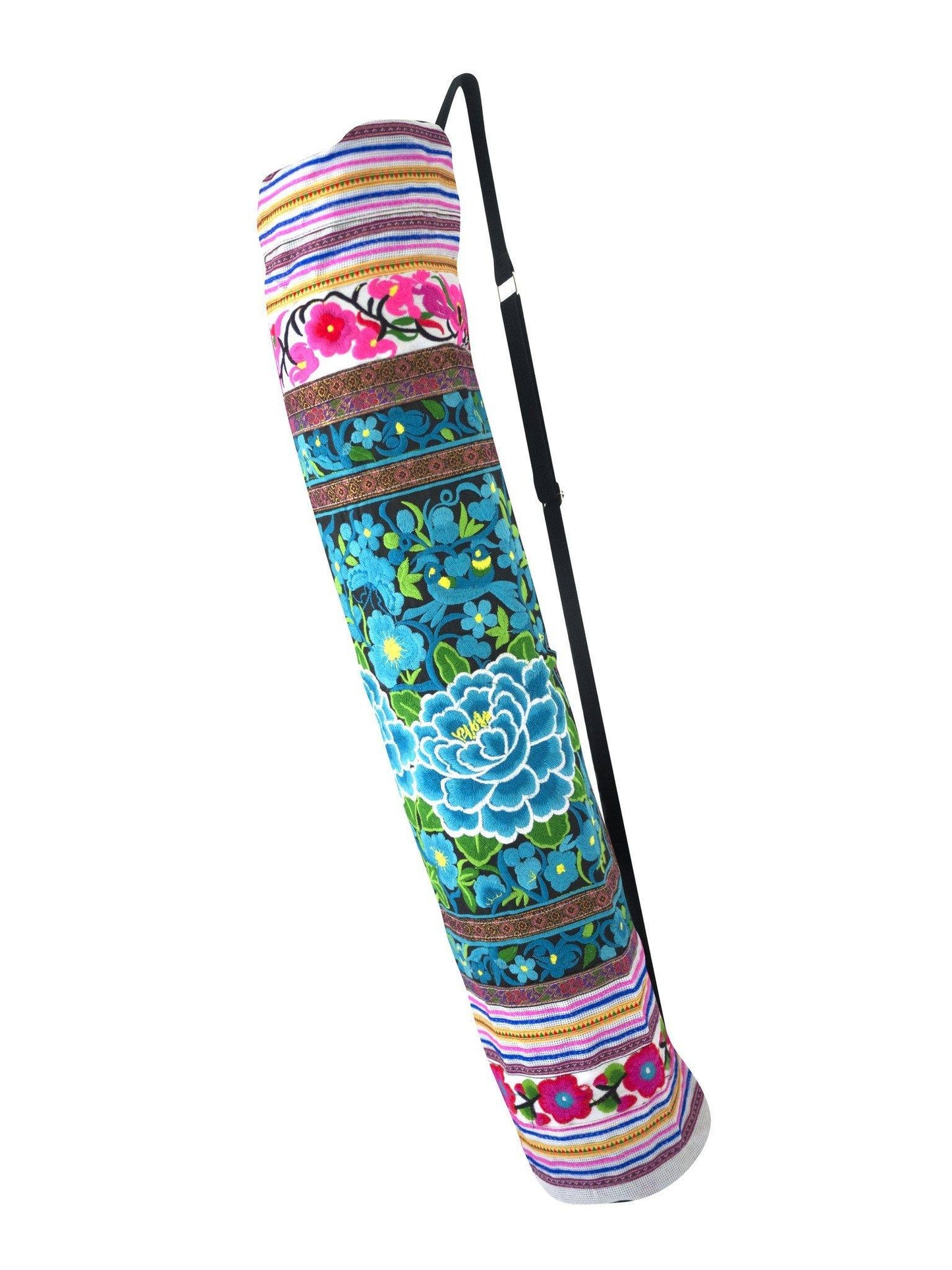 Bohemian Yoga Mat Bag Carrier Embroidered Hill tribe ethnic G - CCCollections