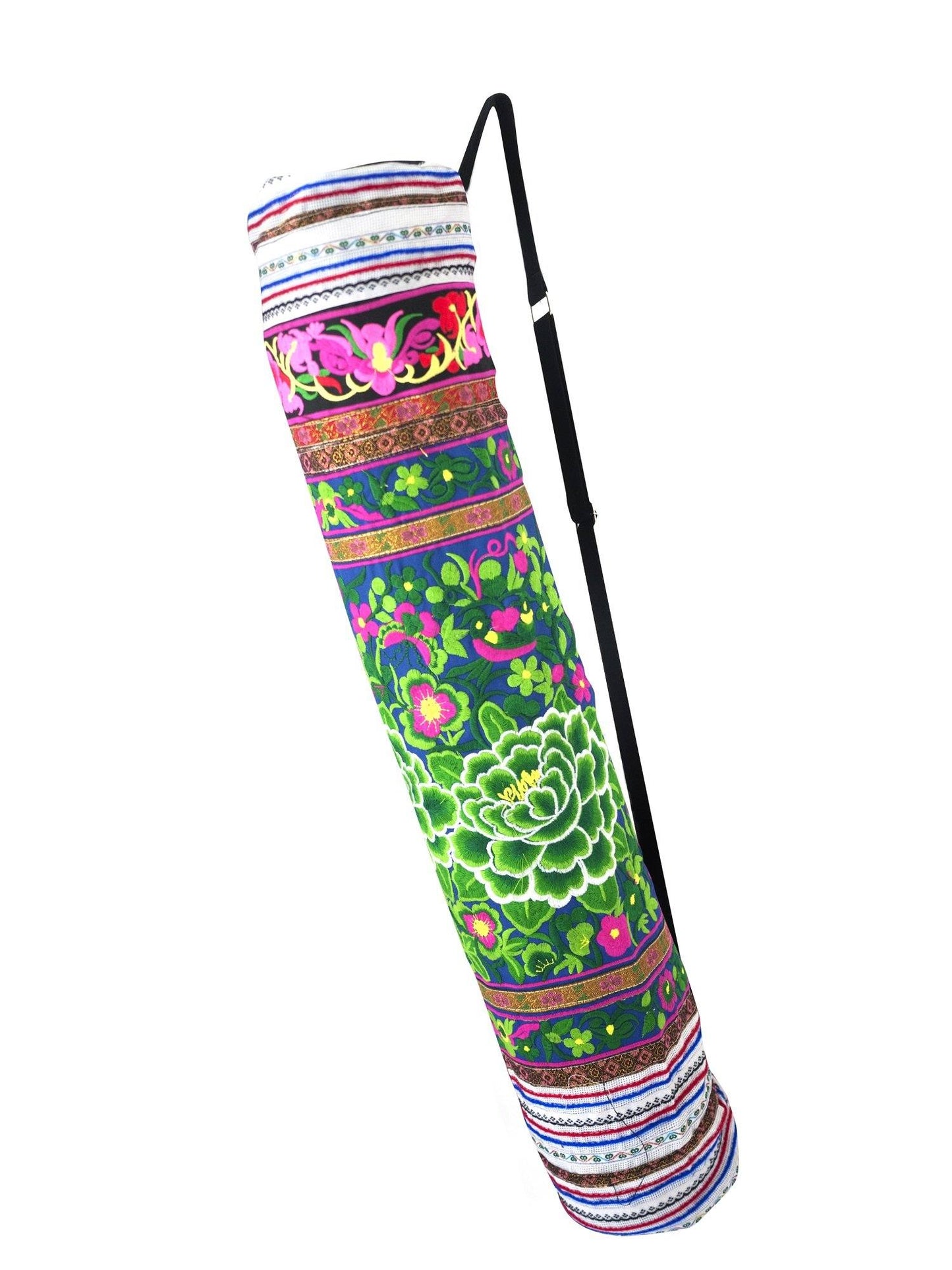 Bohemian Yoga Mat Bag Carrier Embroidered Hill tribe ethnic G - CCCollections