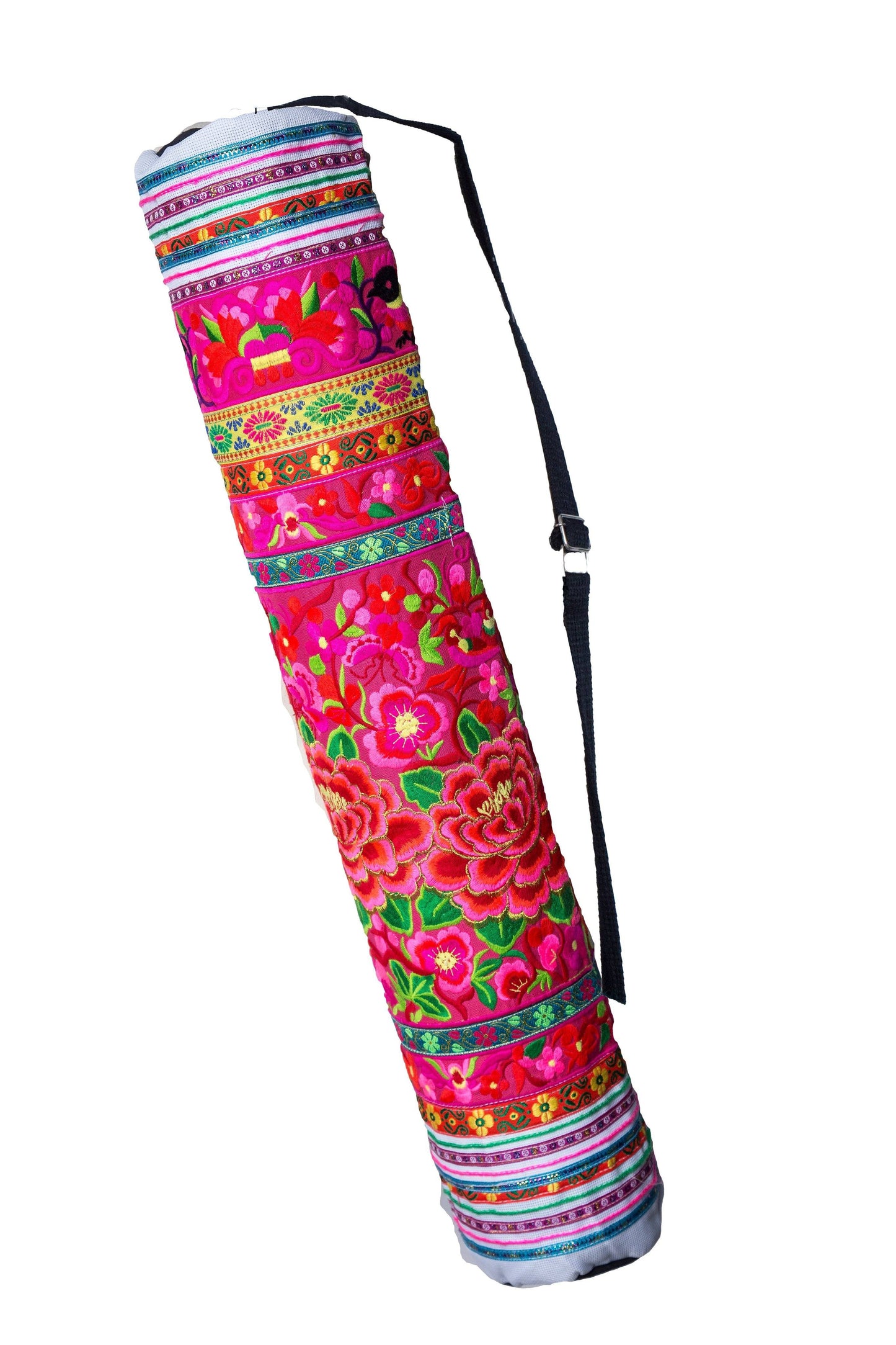 Bohemian Yoga Mat Bag Carrier Embroidered Hill tribe ethnic G - CCCollections