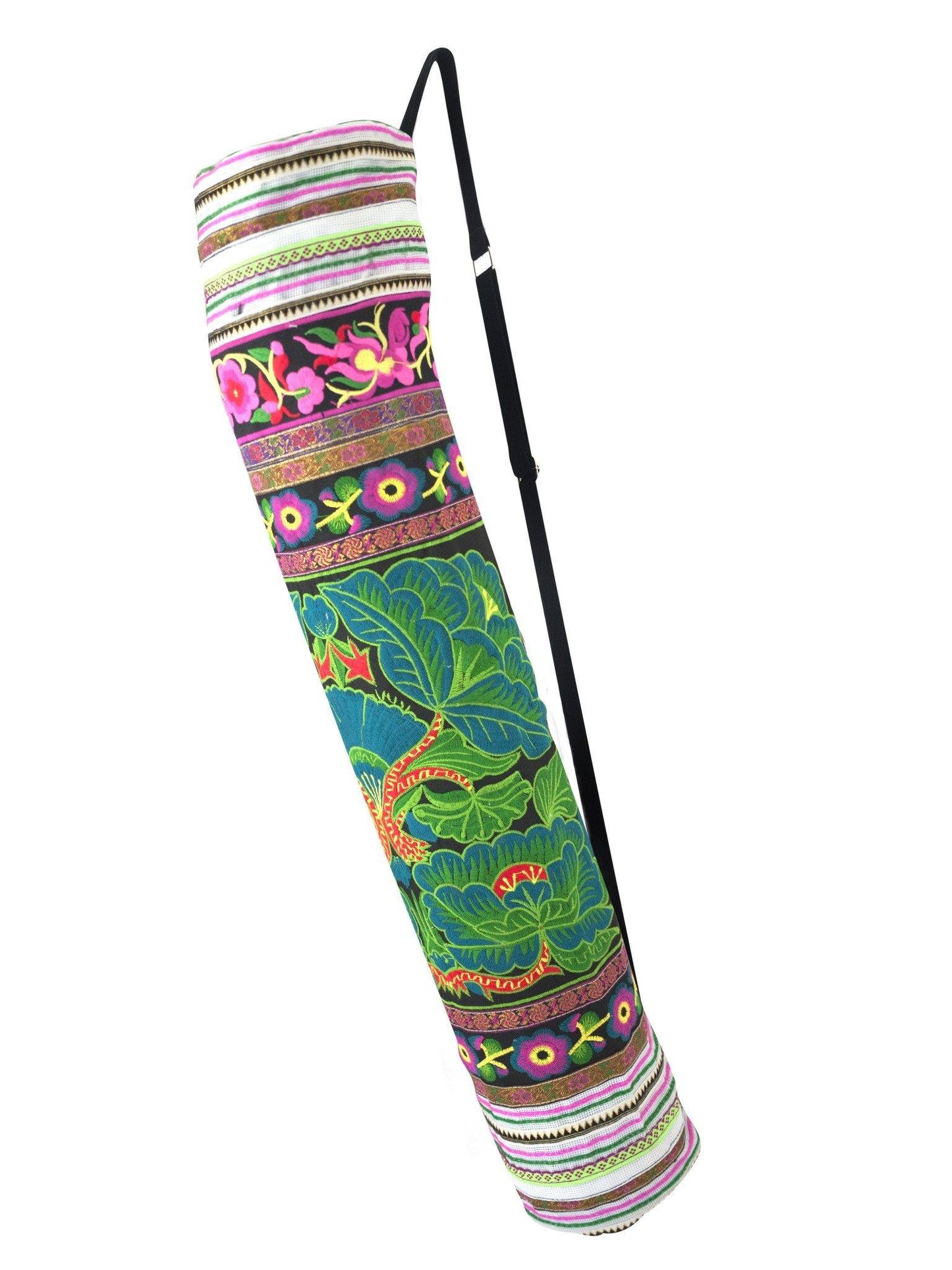Bohemian Yoga Mat Bag Carrier Embroidered Hill tribe ethnic G - CCCollections