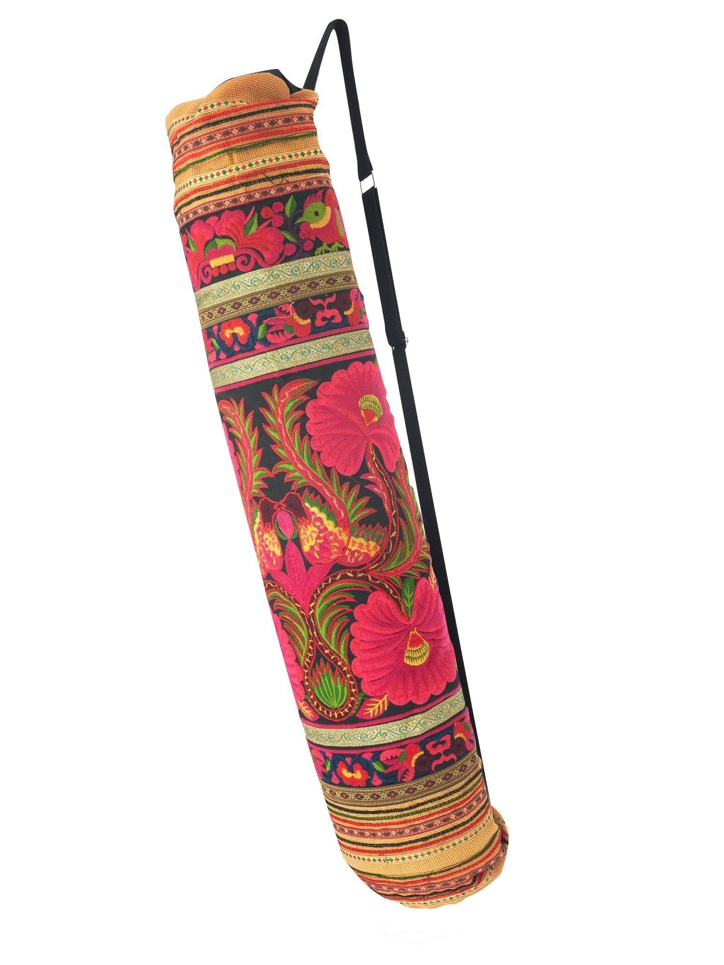 Bohemian Yoga Mat Bag Carrier Embroidered Hill tribe ethnic J - CCCollections
