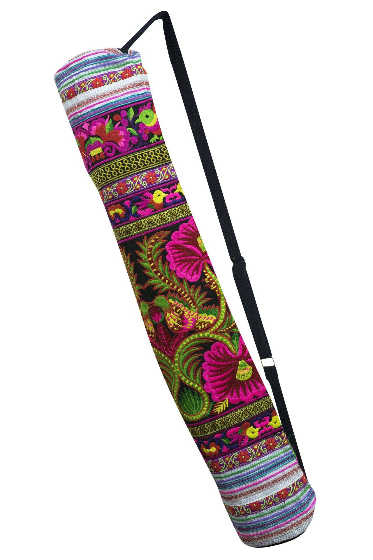 Bohemian Yoga Mat Bag Carrier Embroidered Hill tribe ethnic J - CCCollections