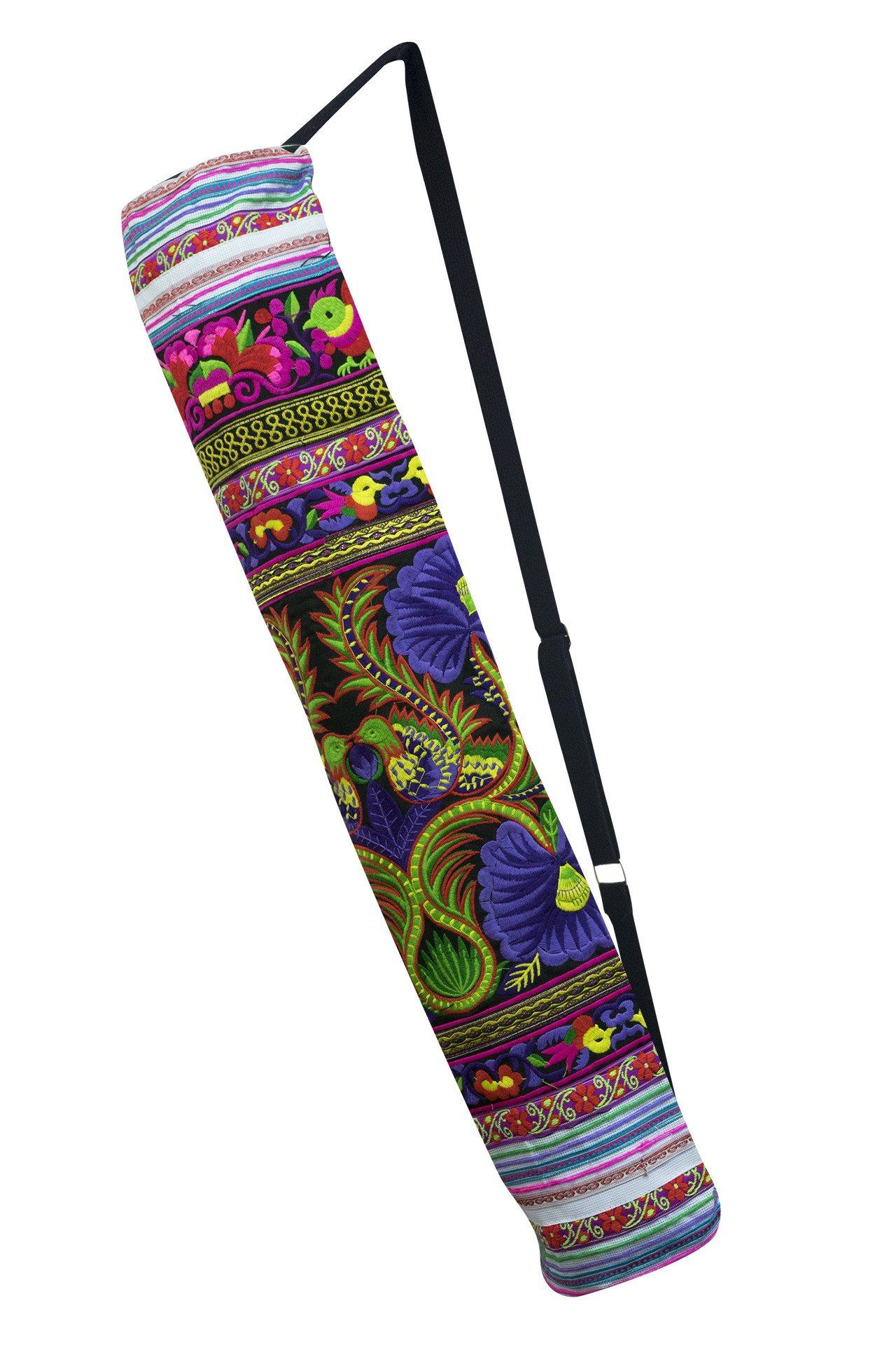 Bohemian Yoga Mat Bag Carrier Embroidered Hill tribe ethnic J - CCCollections