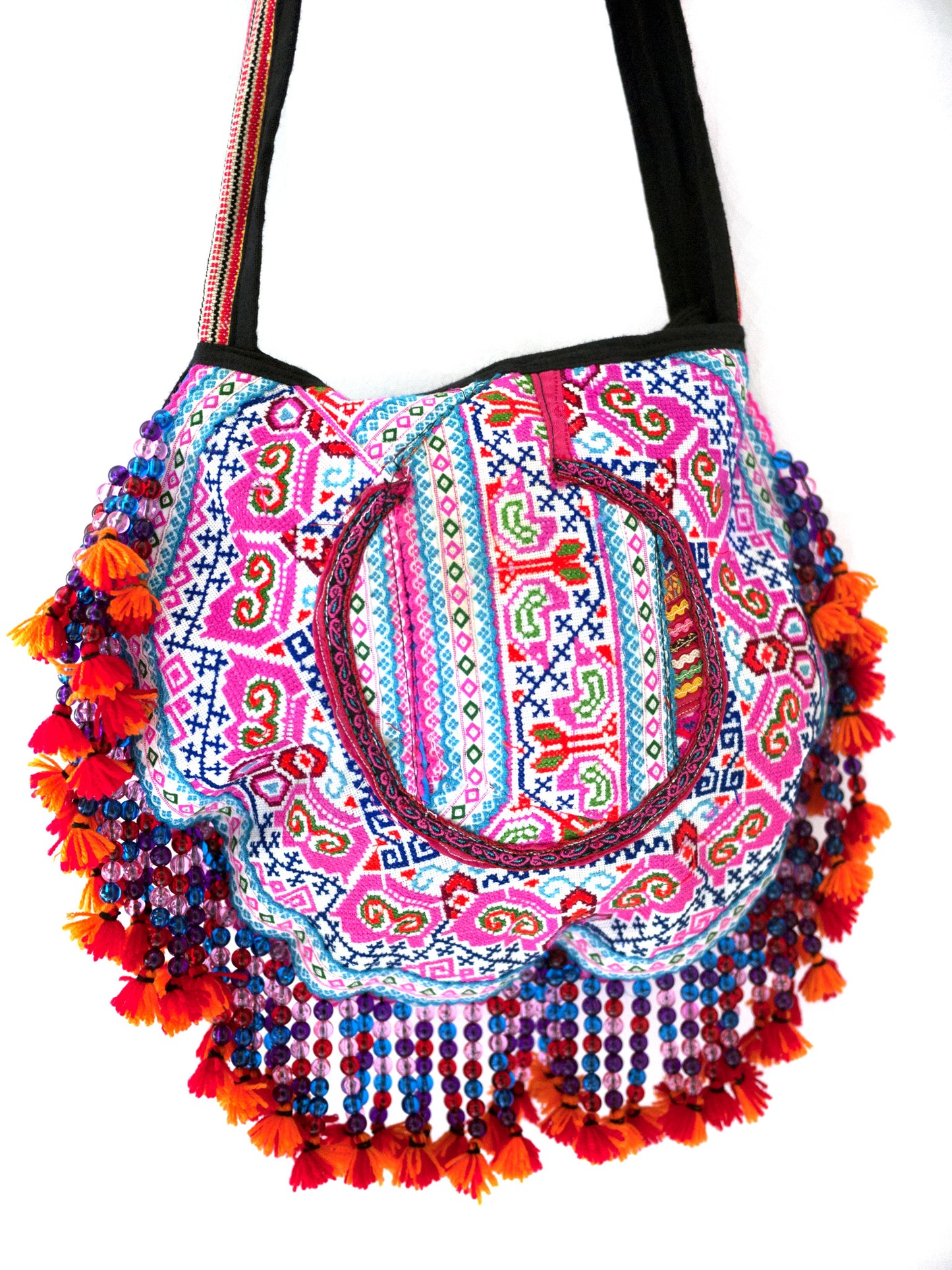 Handmade Hill Tribe Bags with bead work (NC-Crossed body- One Side- embroidery) - CCCollections