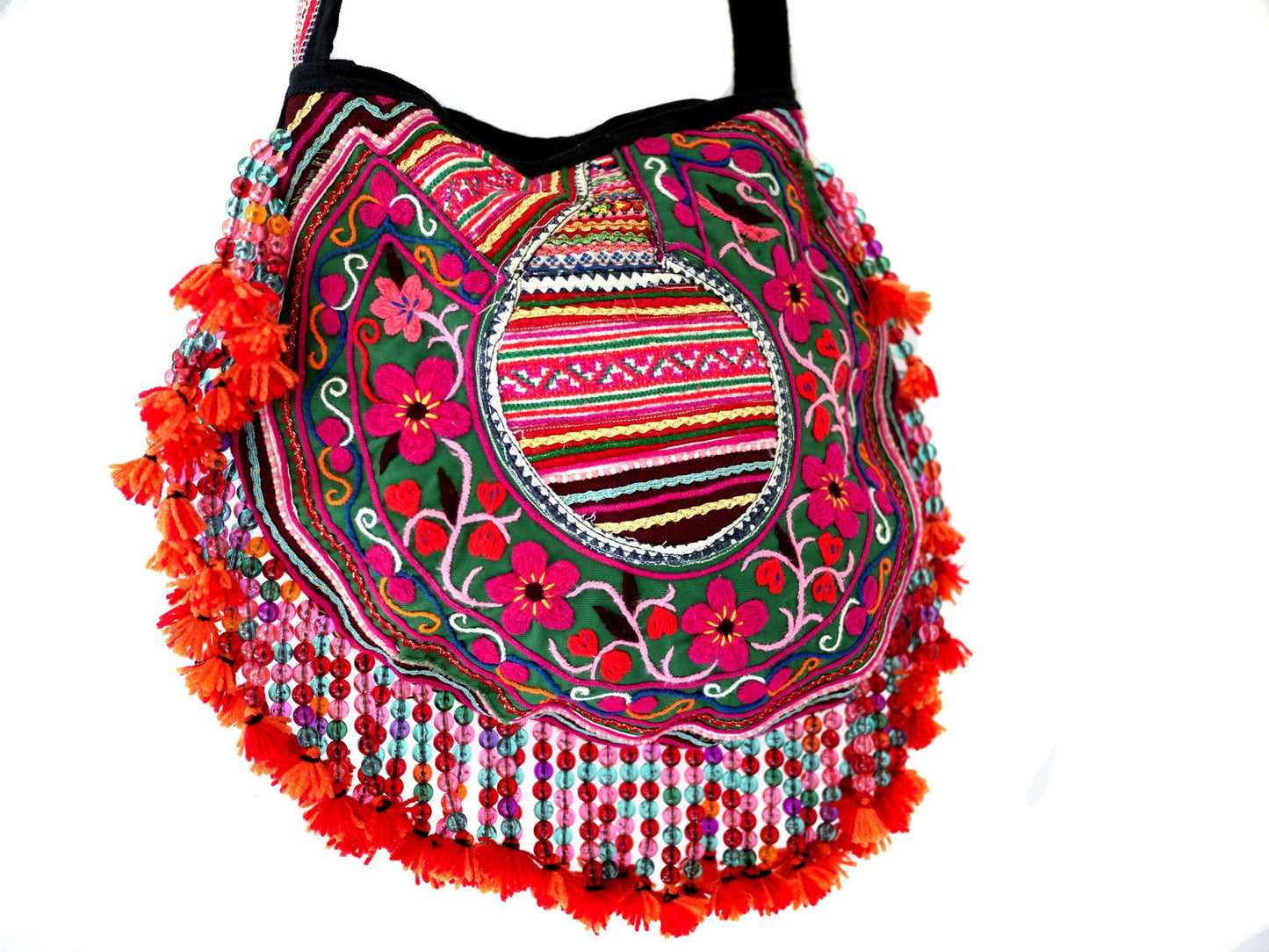 Handmade Hill Tribe Bags with bead work (NC-Crossed body- One Side- embroidery) - CCCollections