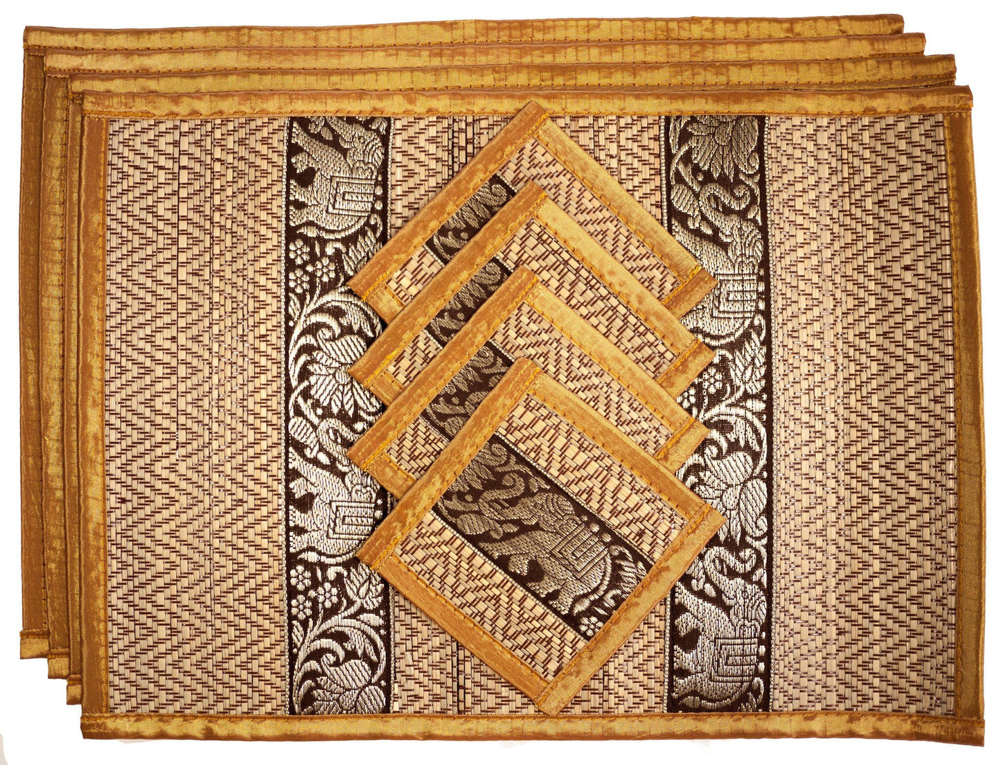 Eco-Friendly Hand-Woven Wicker Reed Thai Style Placemats and Coasters - CCCollections