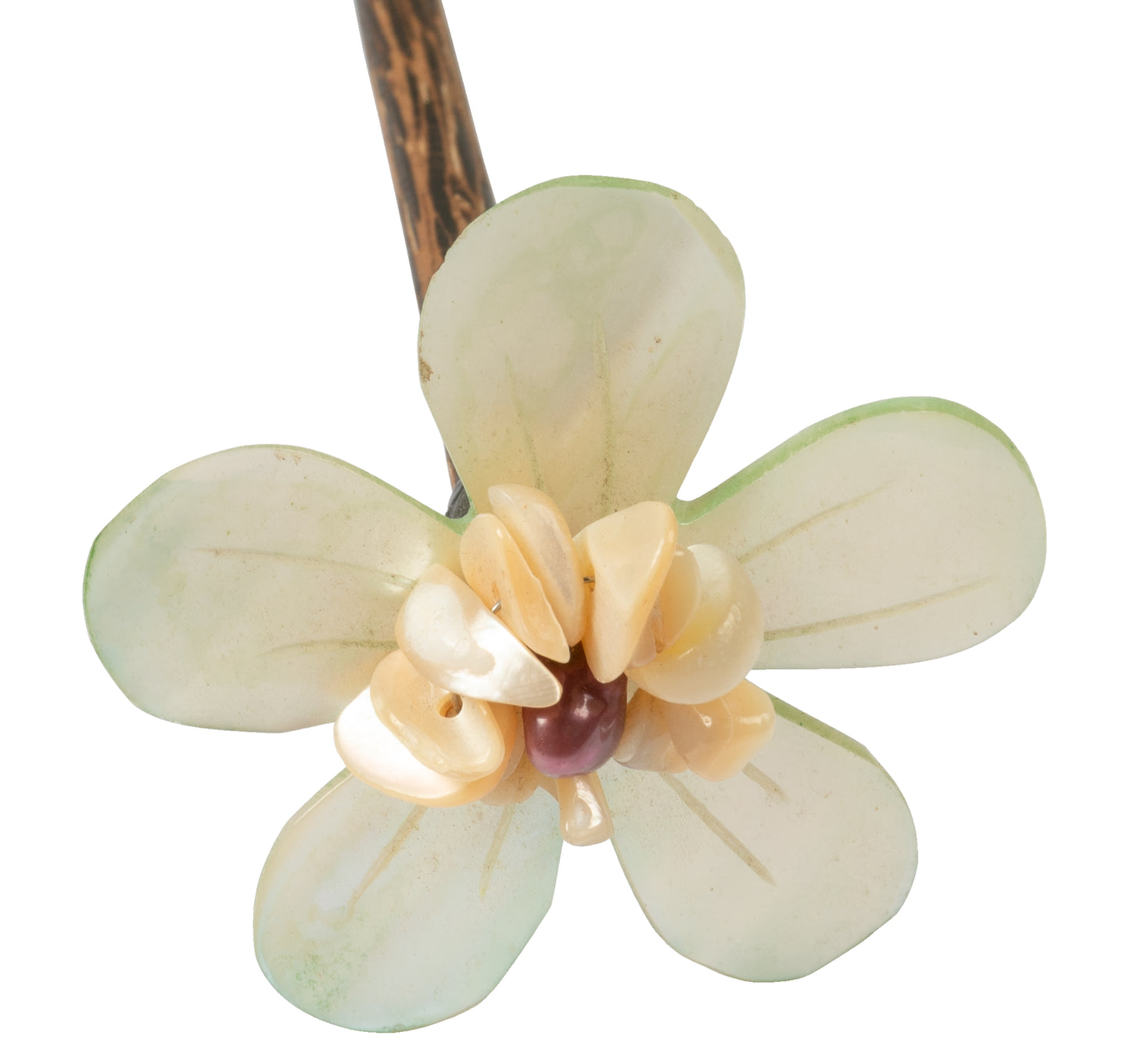 Handmade Wooden Hair Pins with Shell Pearl many design - CCCollections