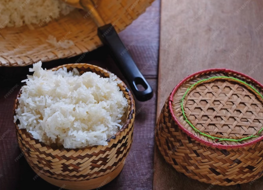 Durable bamboo sticky rice container perfect for kitchen and dining décor