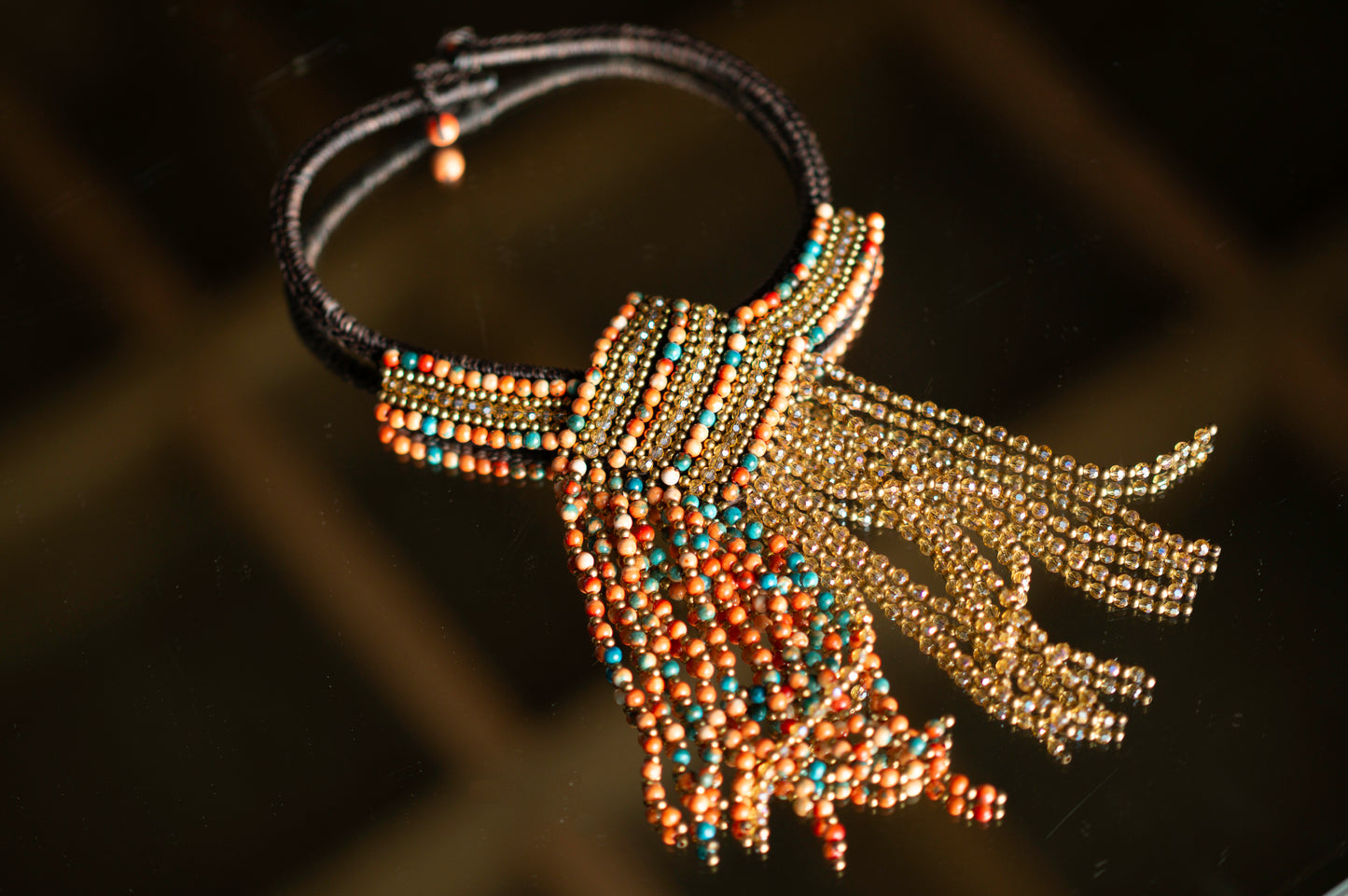 Tribal Large Necklaces Large statement ethnic stone necklace for women