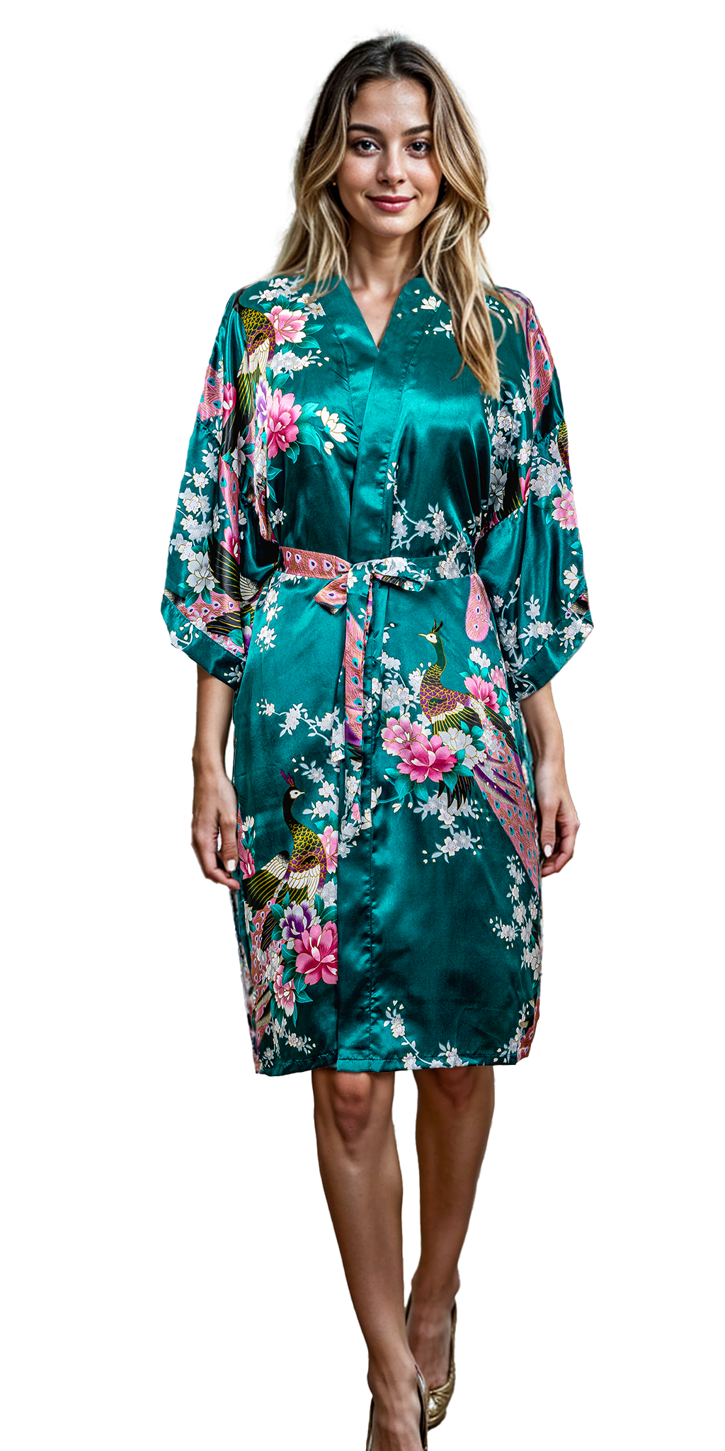 Kimono Robe Peacock - Lightweight Women's Robe | Indulge in Affordable Luxury