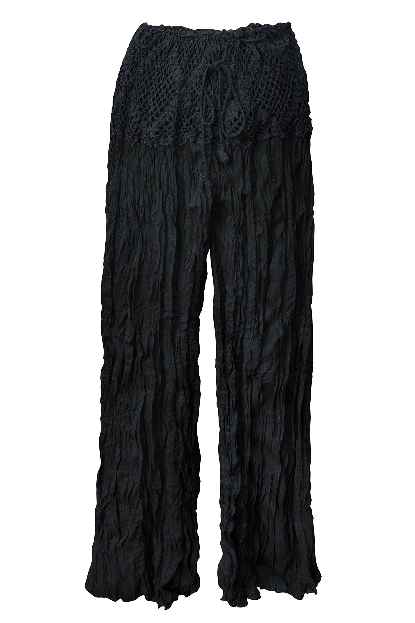 Cotton Palazzo Flare with Crochet Waist Trouser