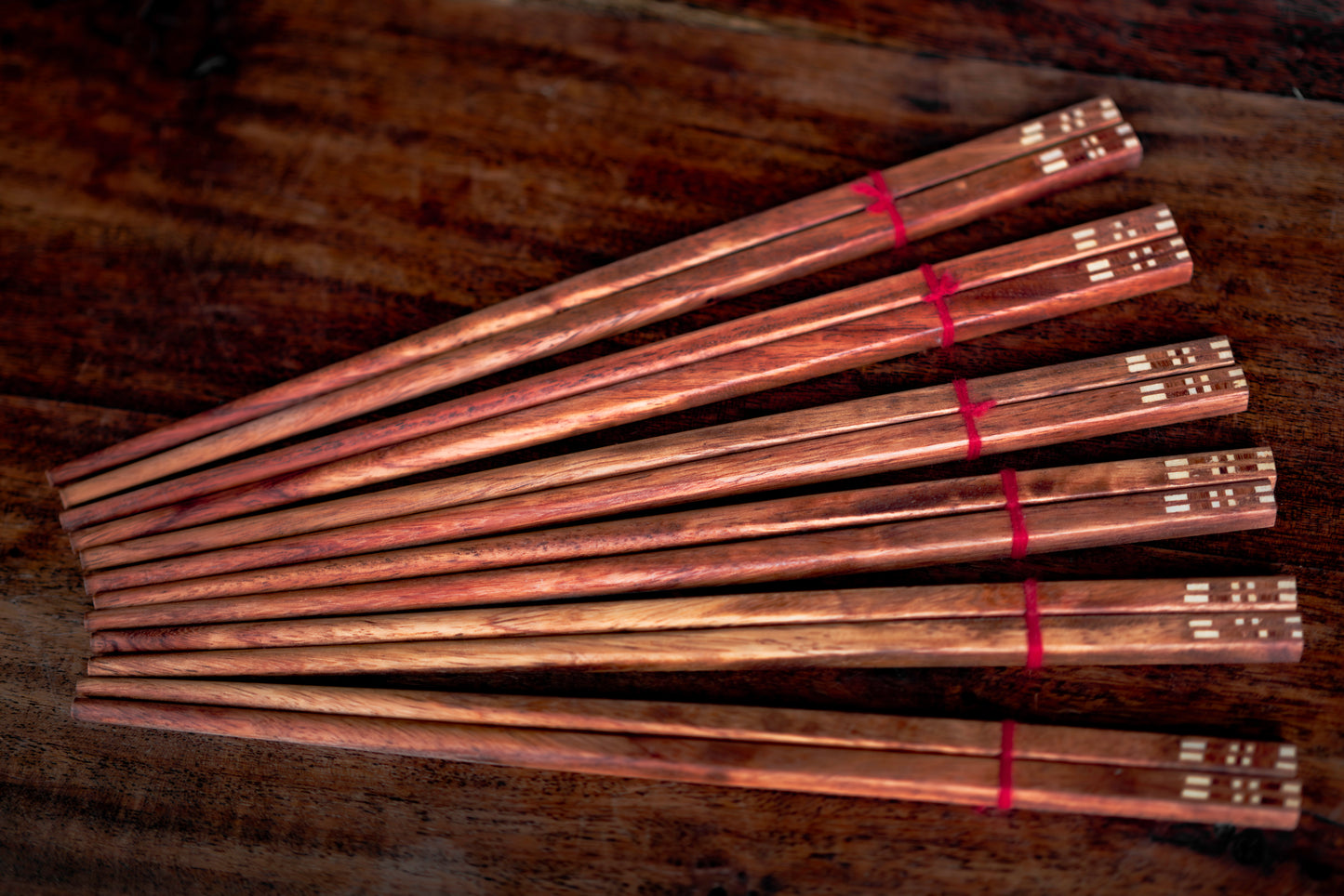 Beautiful Wooden Chopstick with wooden inlay tip Giftset