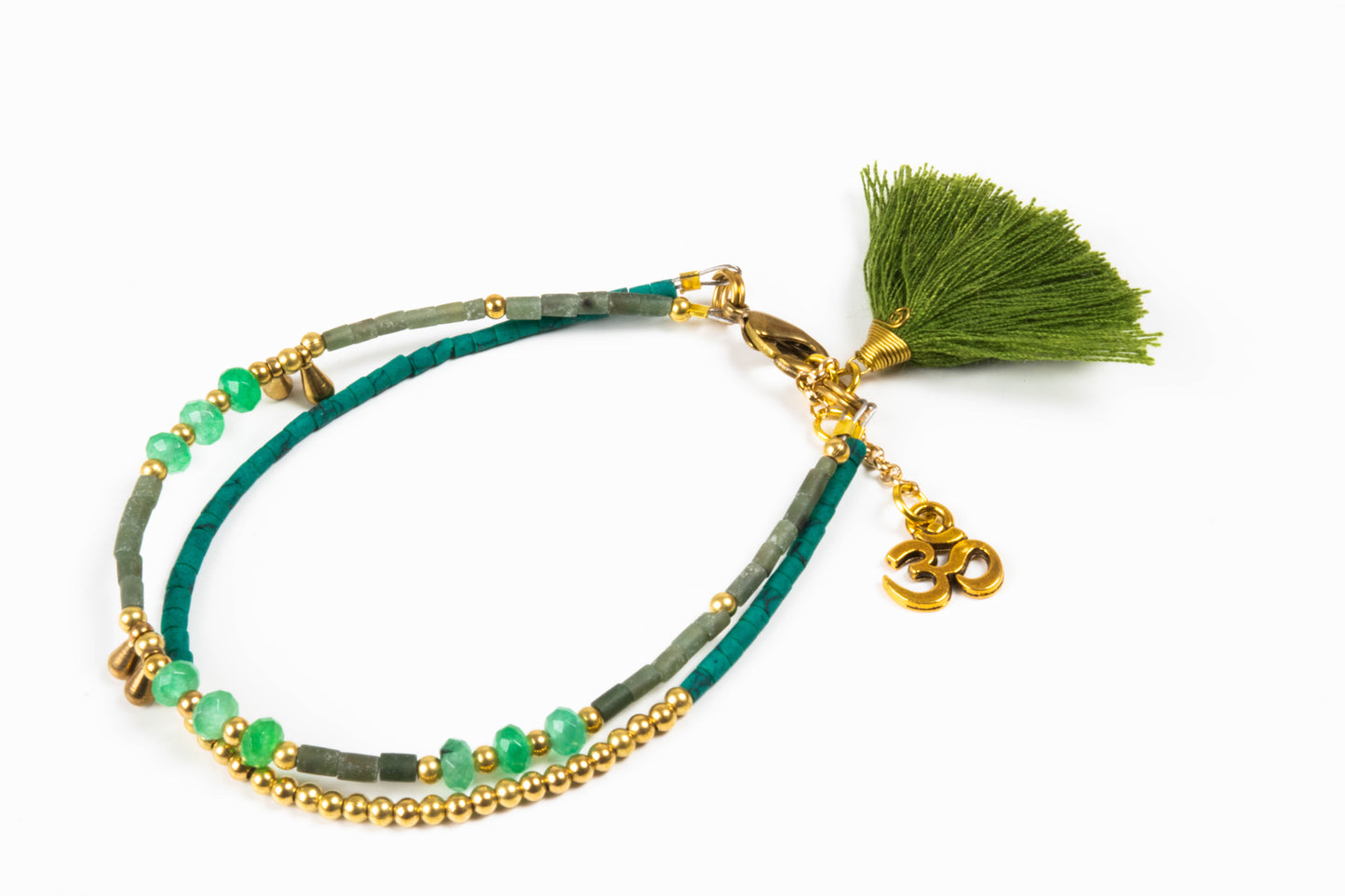 Bracelet Double Line Beaded Pom stylish Charms Bohemian Jewellery Unique Accessories