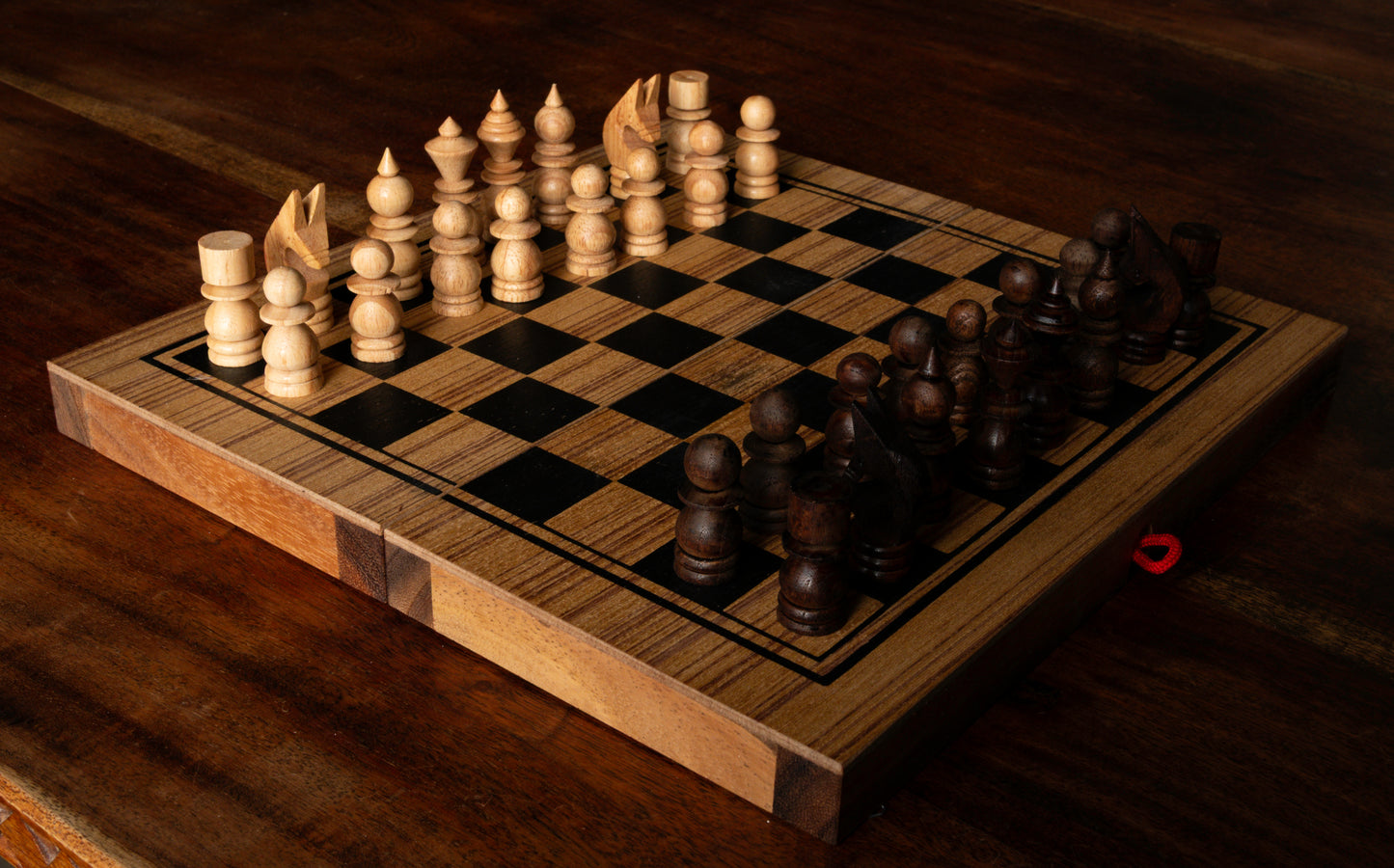 Handcrafted Wooden Game Set 3-in-1 Chess, Backgammon, Checkers Set - Elegant Marquetry