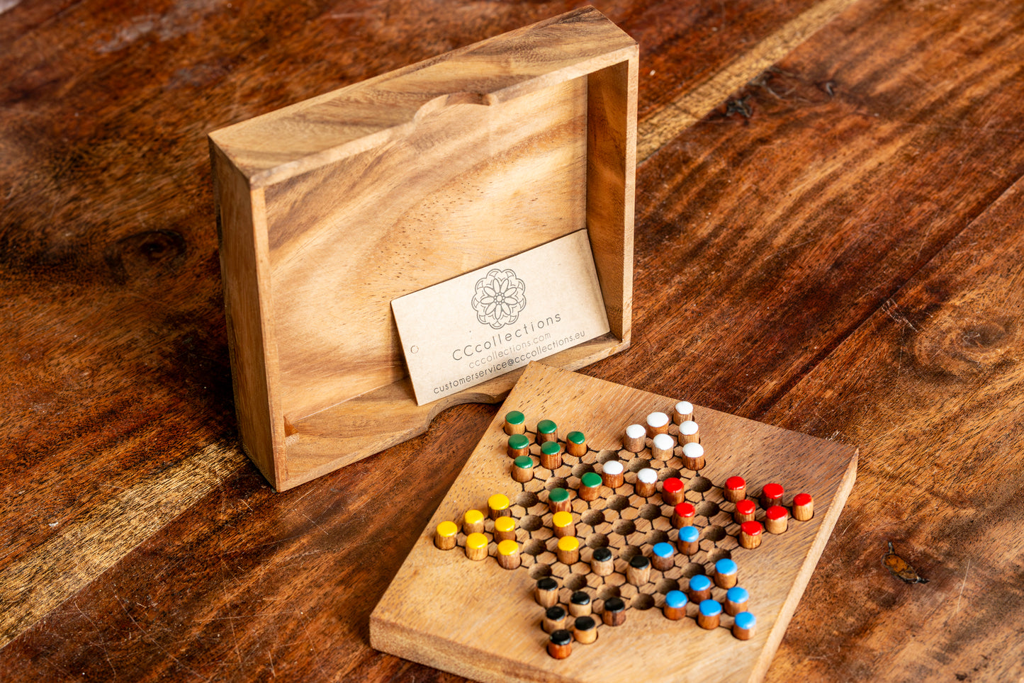Classic Strategy Board Game: Handmade Wooden Chinese Checkers