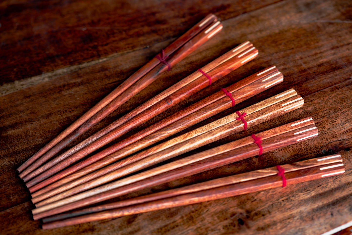 Beautiful Wooden Chopstick with wooden inlay tip Giftset