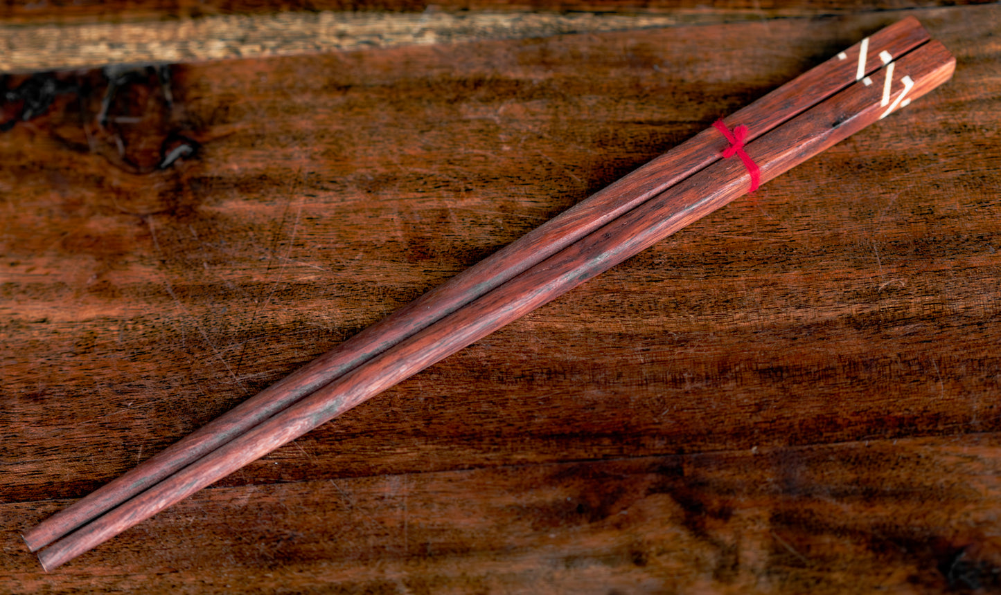 Beautiful Wooden Chopstick with wooden inlay tip Giftset
