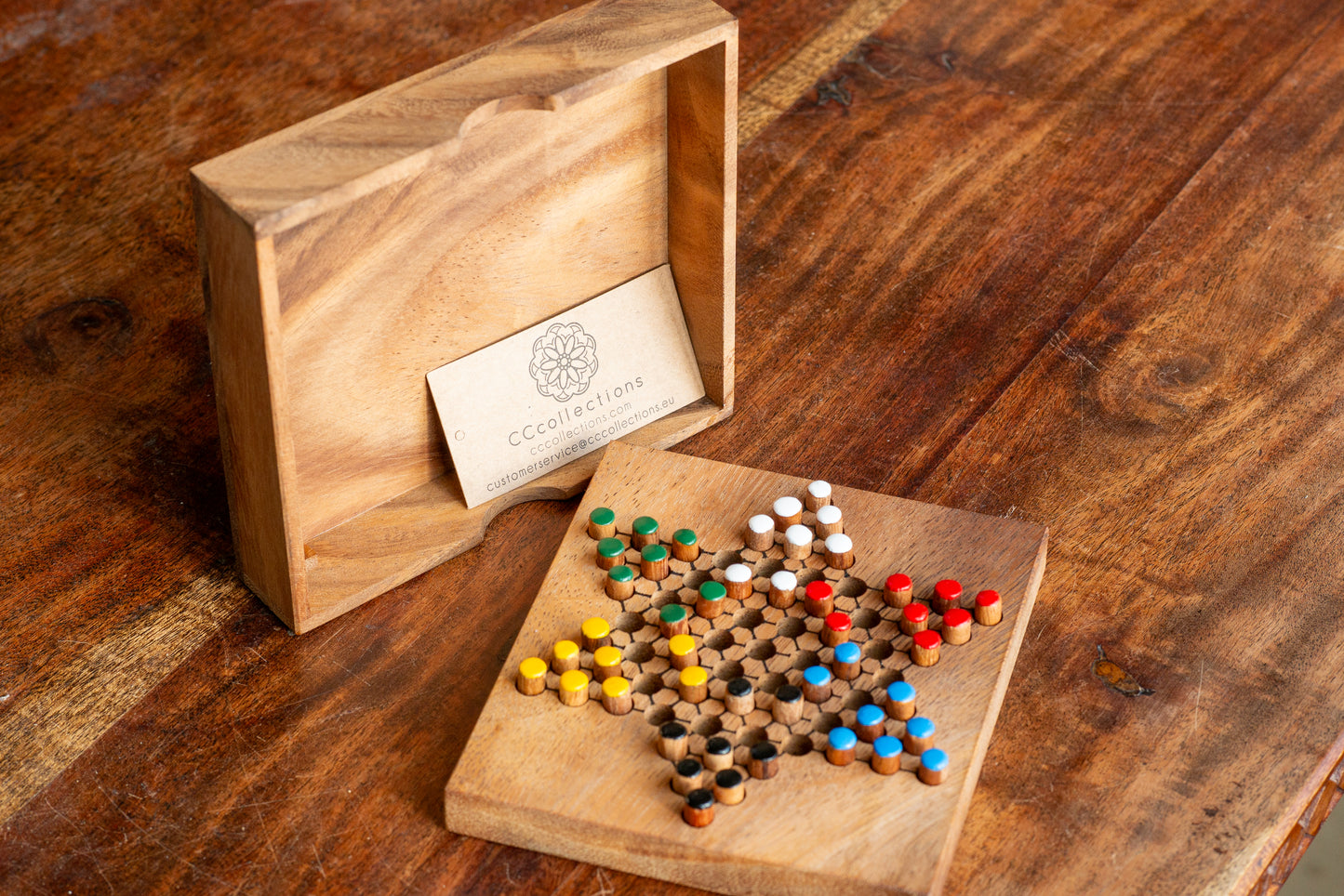 Classic Strategy Board Game: Handmade Wooden Chinese Checkers