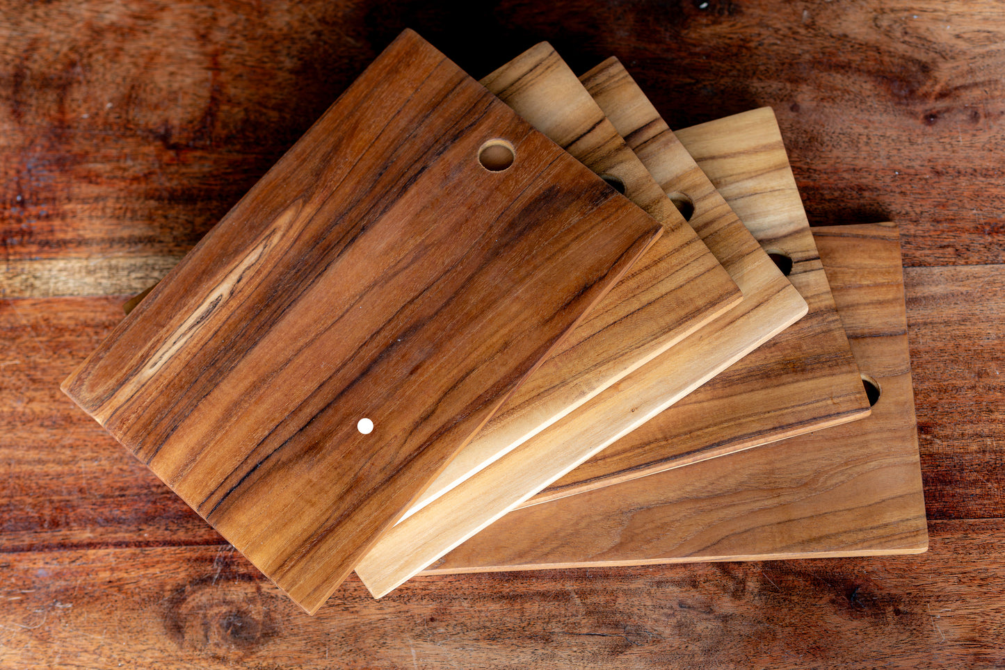 CCcollections Small Solid Teak Chopping Board | Single Piece Natural Wood Kitchen Prep Tool