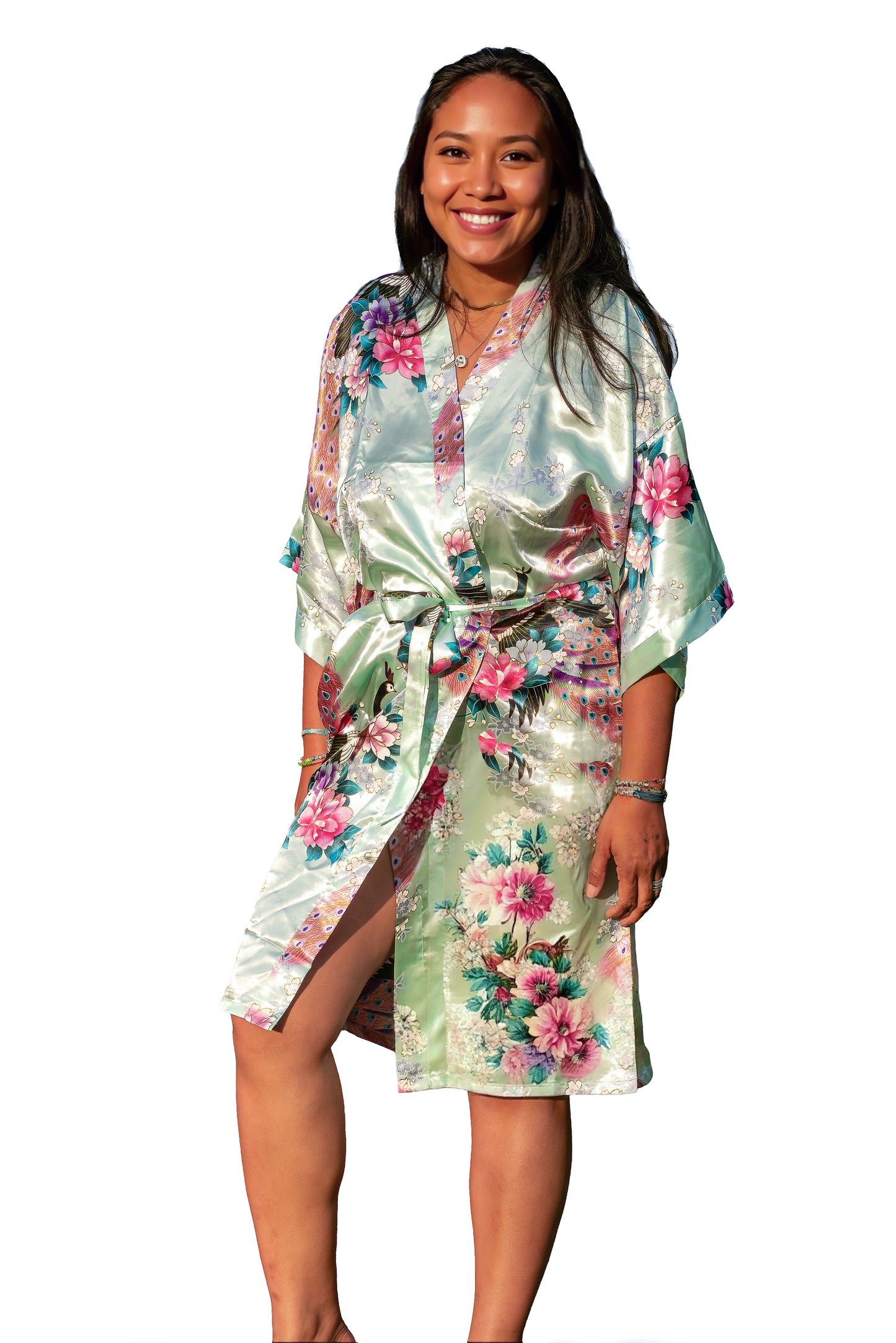 Kimono Robe Peacock - Lightweight Women's Robe | Indulge in Affordable Luxury
